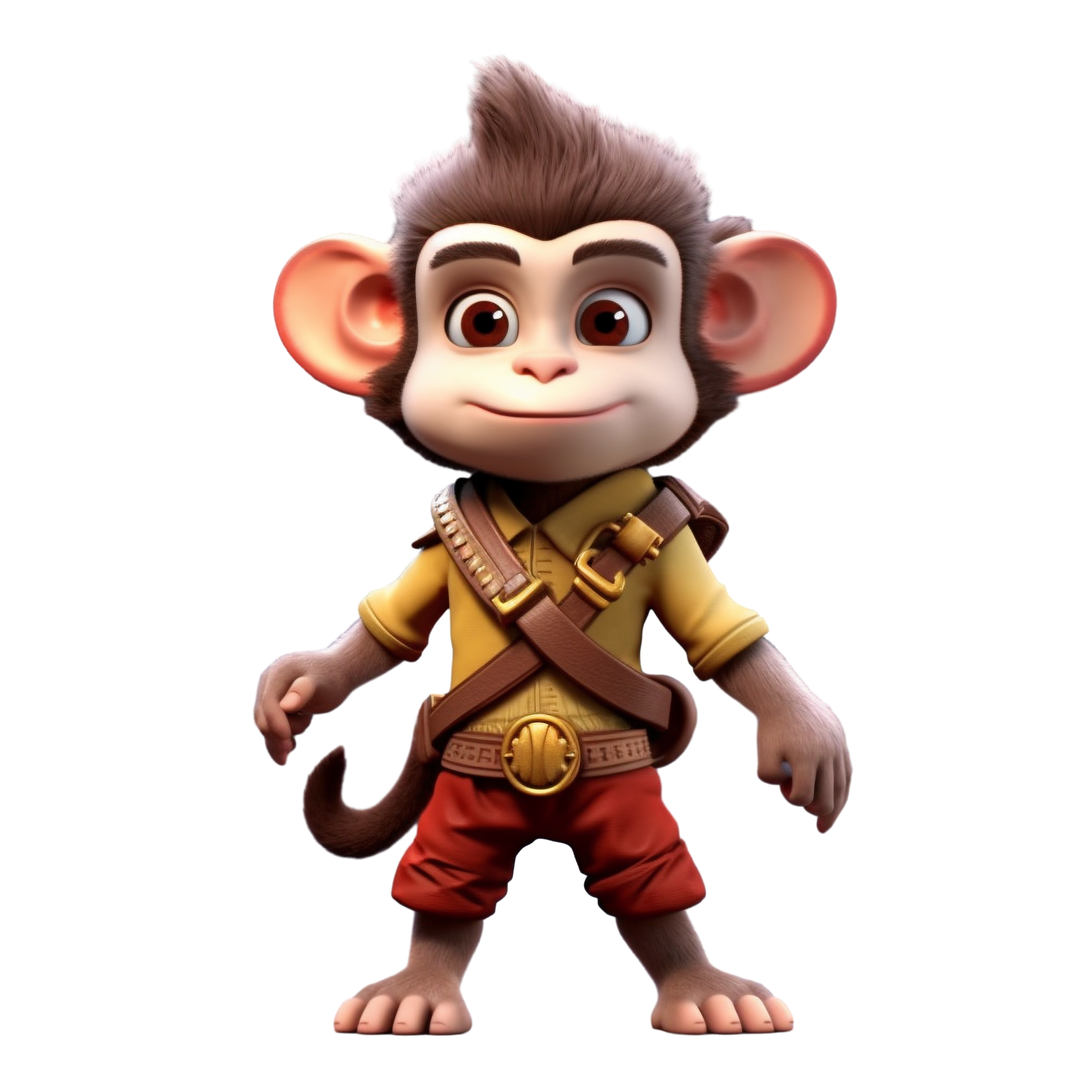 Commercially usable 3D monkey illustration design elements