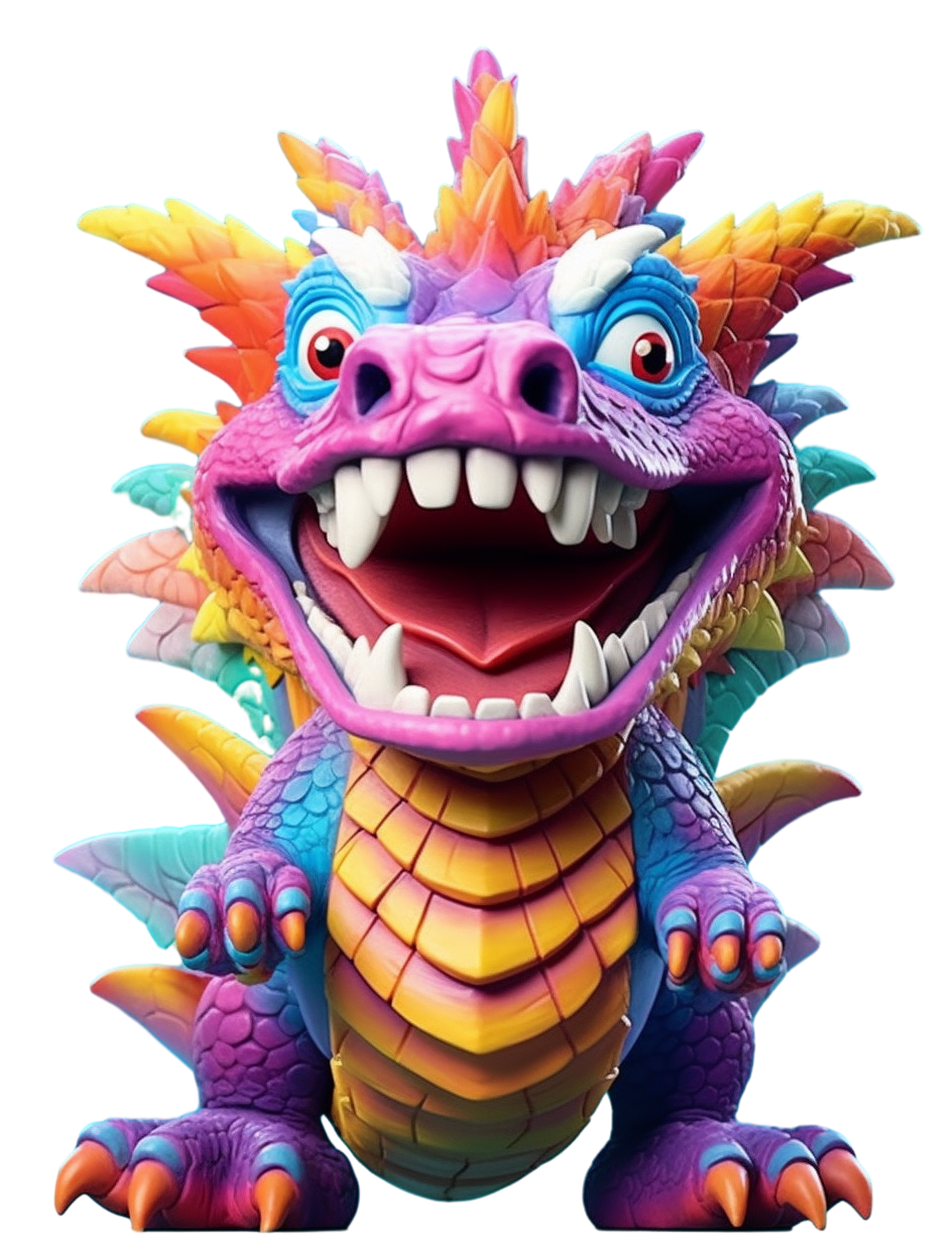 Dragon toy with a big open mouth commercial material