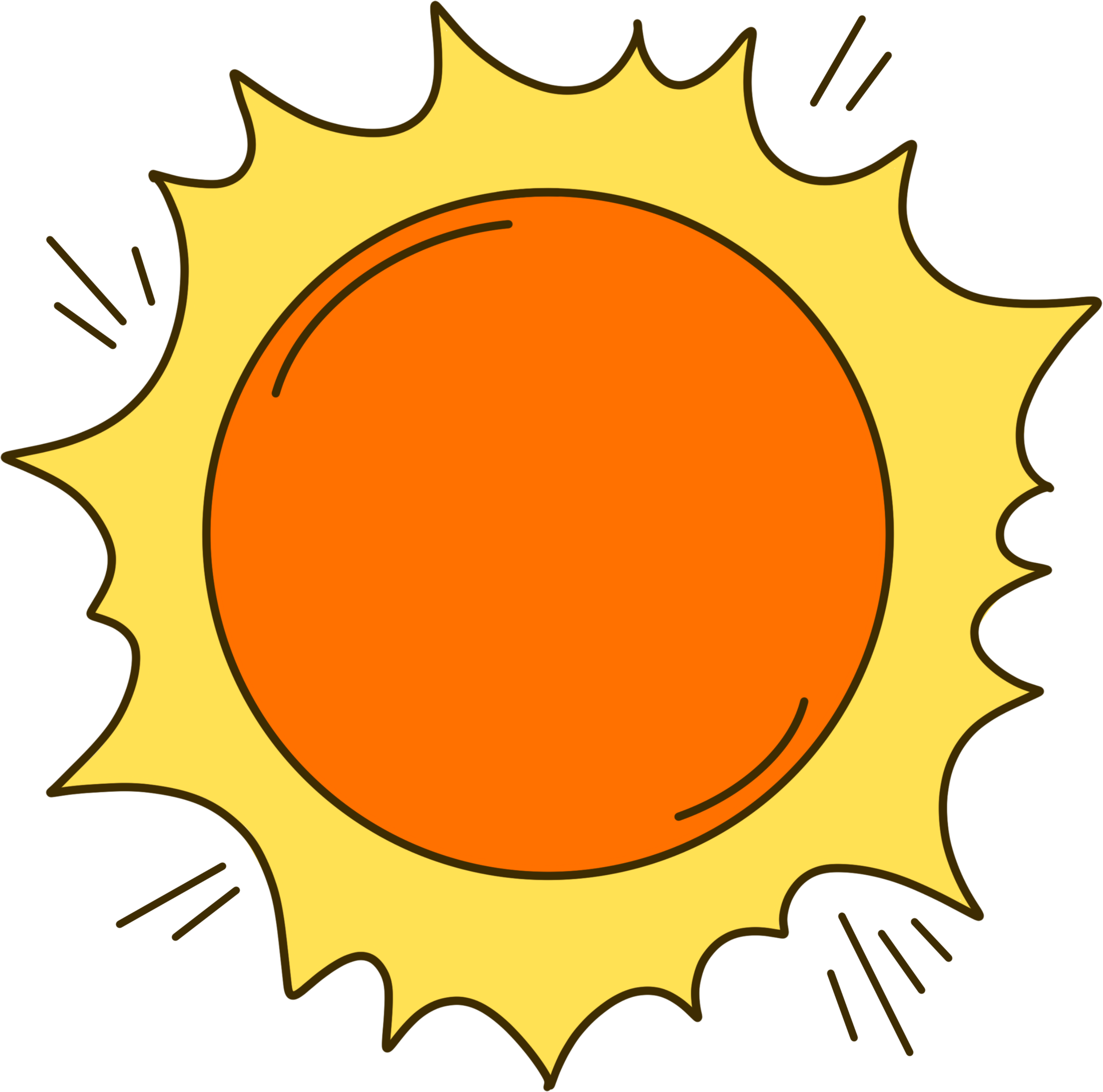 Kindergarten painting sun transparent background material