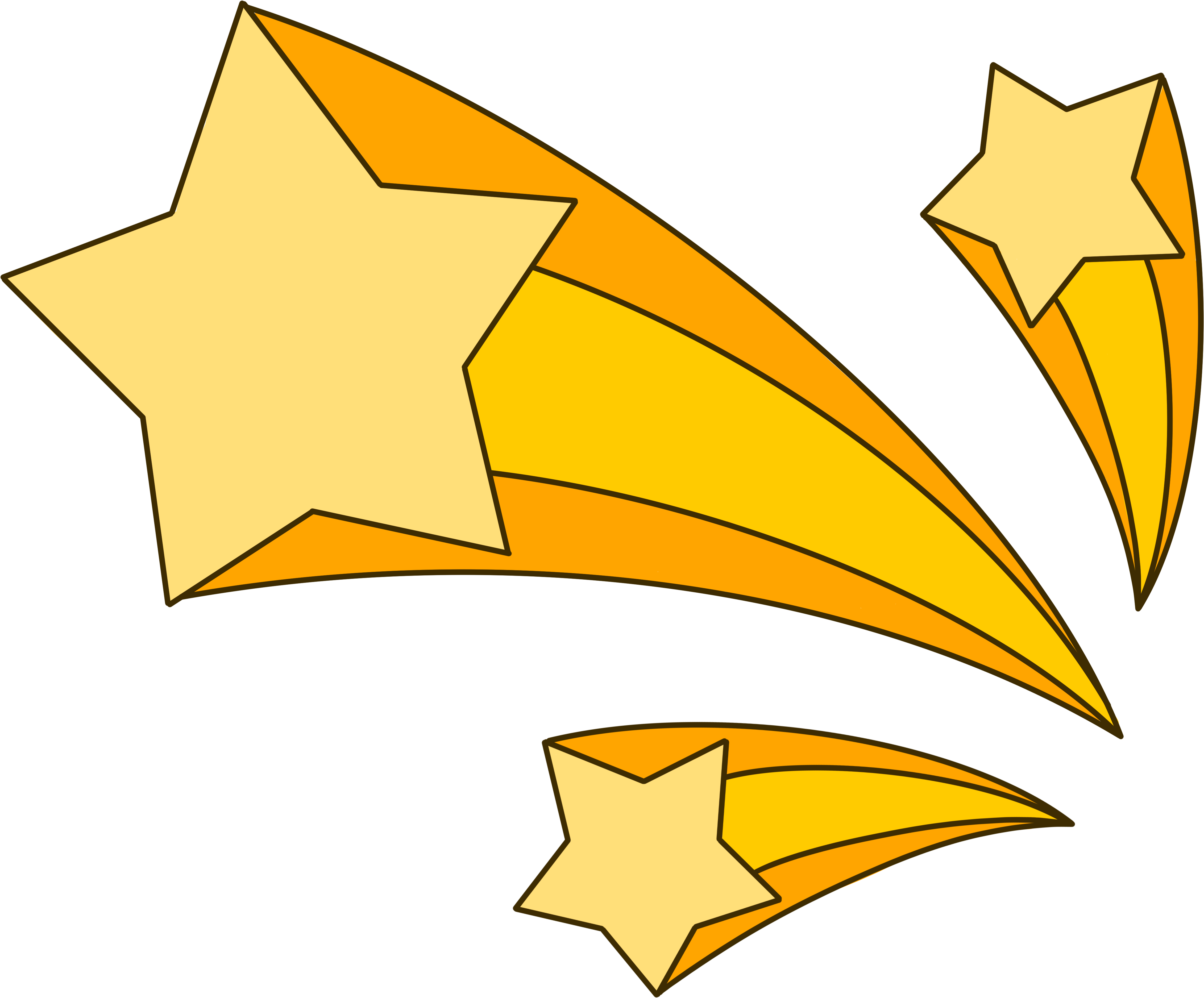 Creative design illustration of a five-pointed star with a small tail