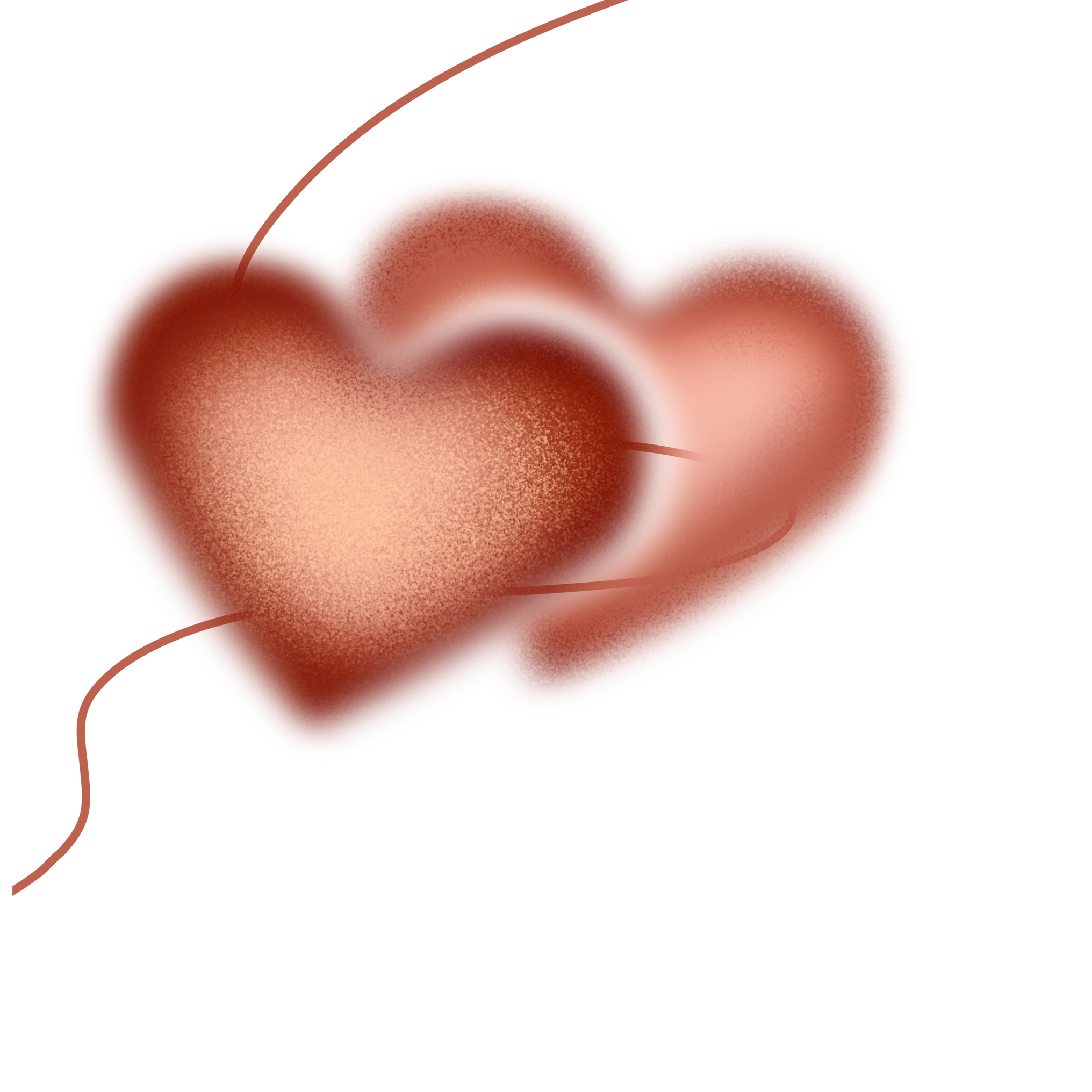 Thanksgiving Two Gradient Red-Brown Heart Illustrations