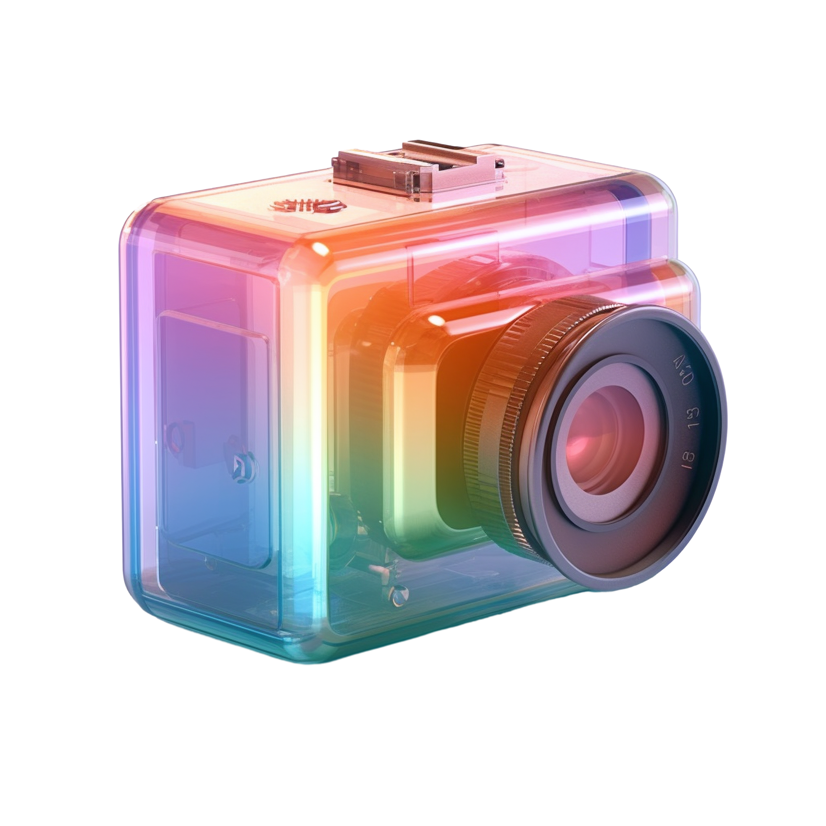 Camera lens pure white background graphic material