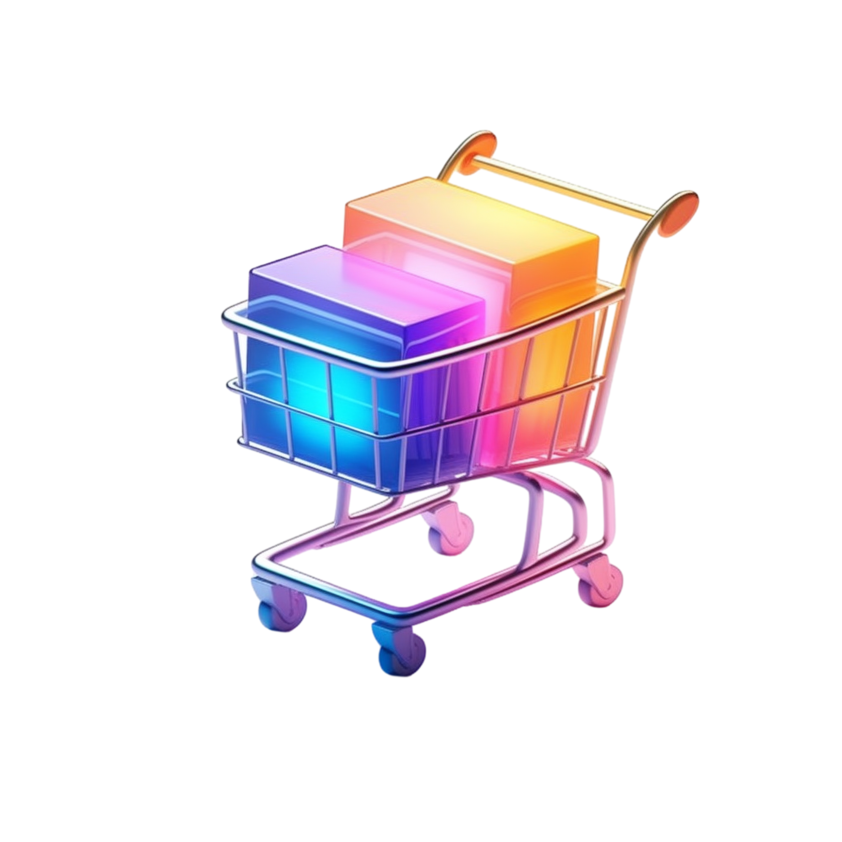 Commercially usable shopping cart transparent texture graphic material
