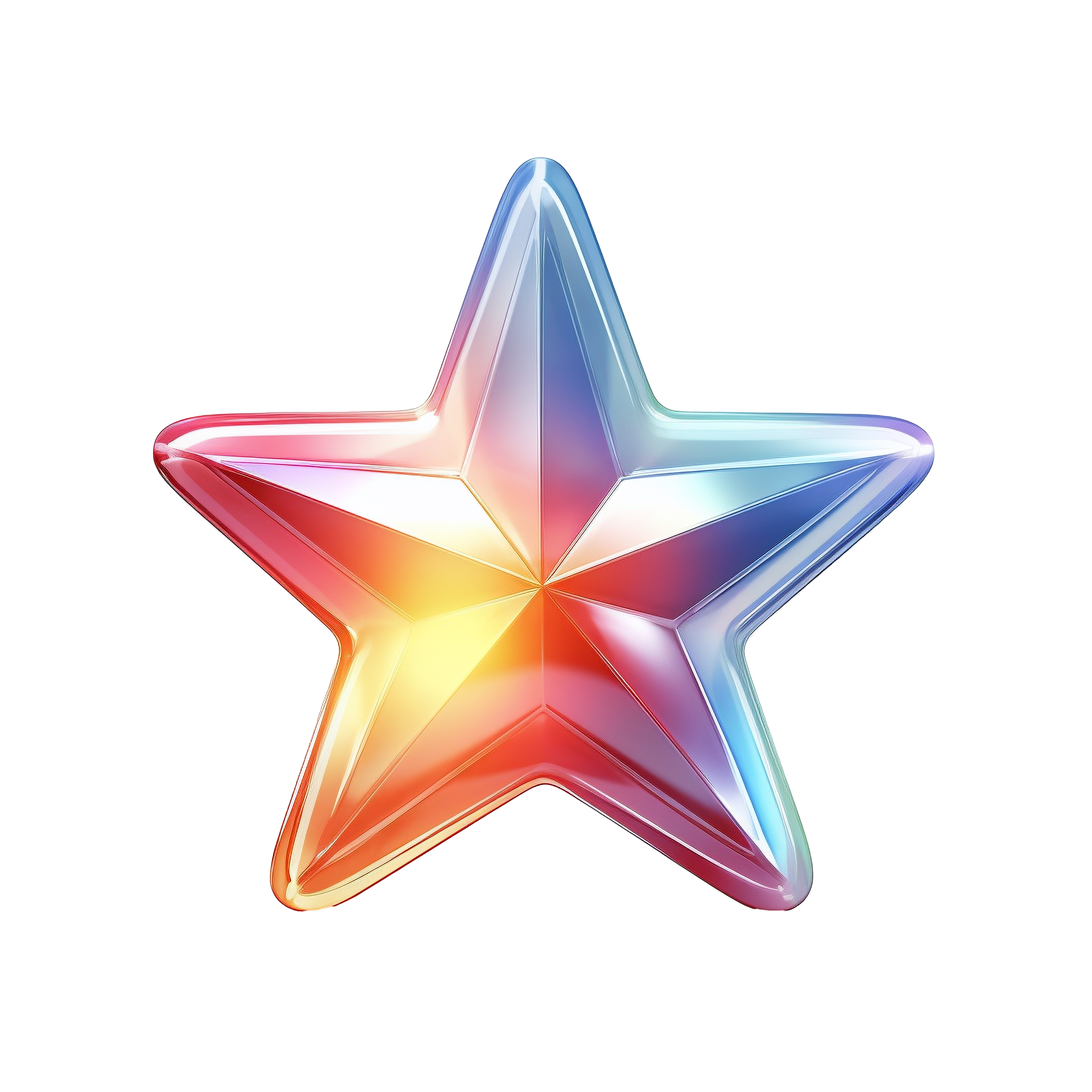 Transparent background frosted glass material star commercial design element