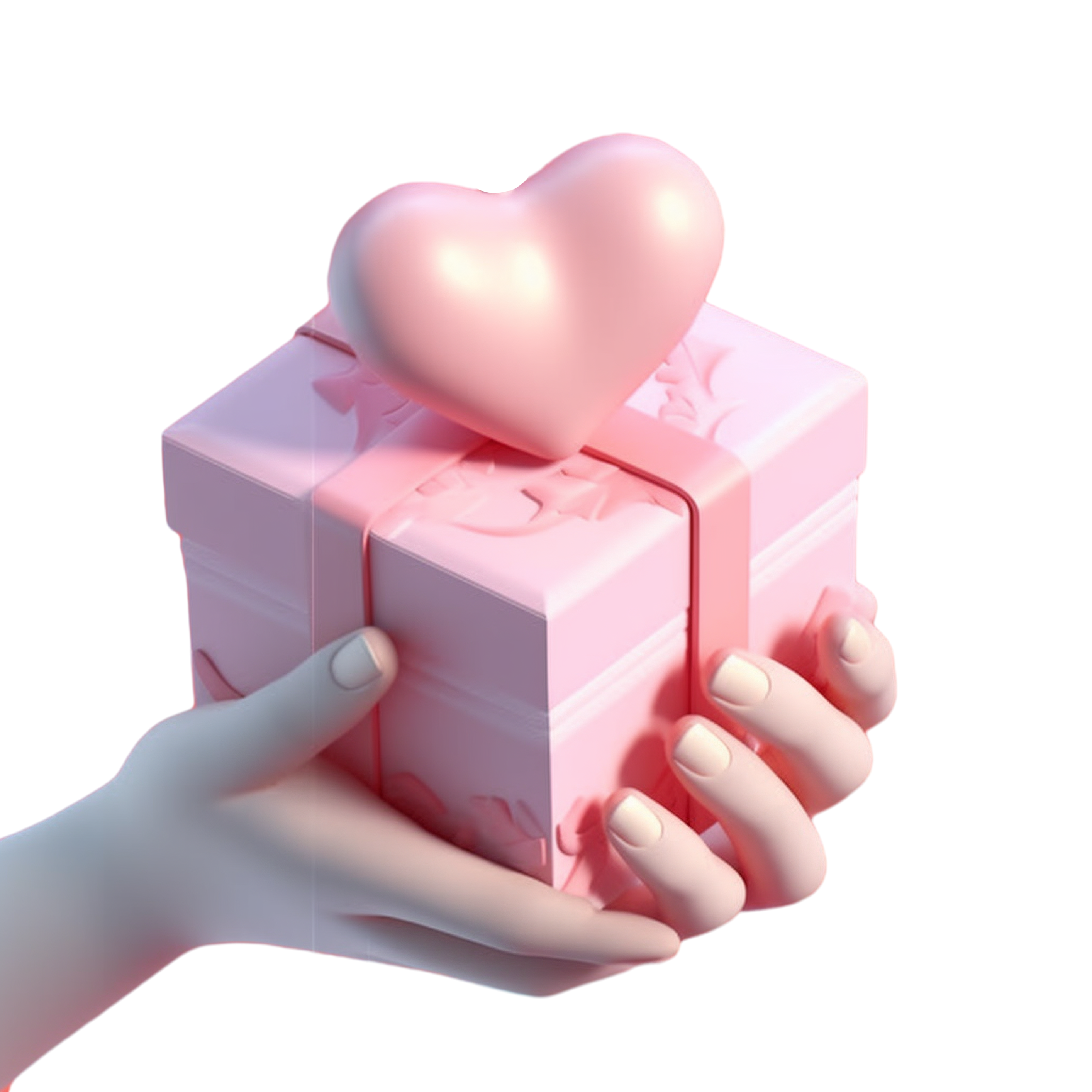 Commercially Usable Creative Design Heart Gift Box PNG Material
