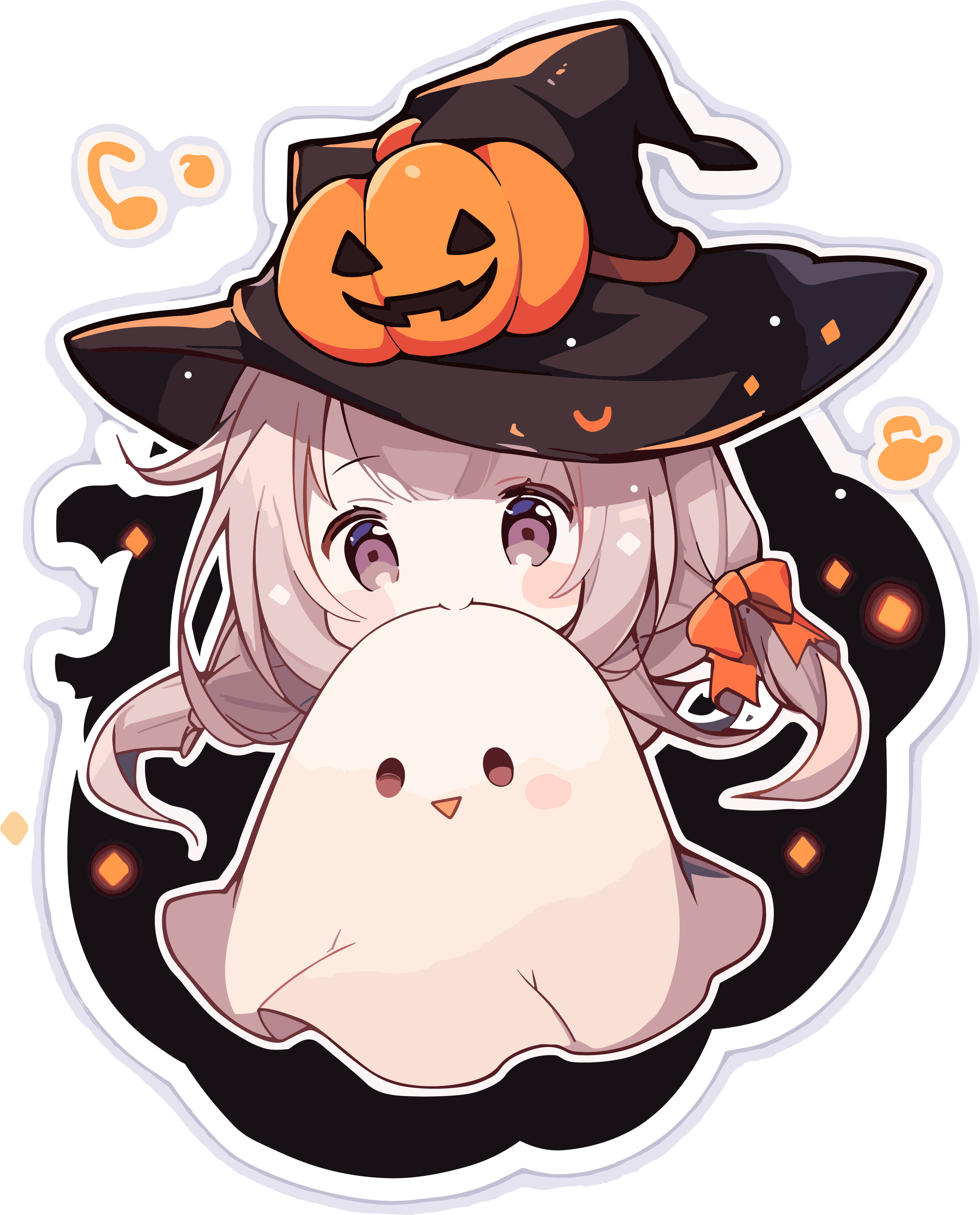 Business design Halloween doodle sticker materials