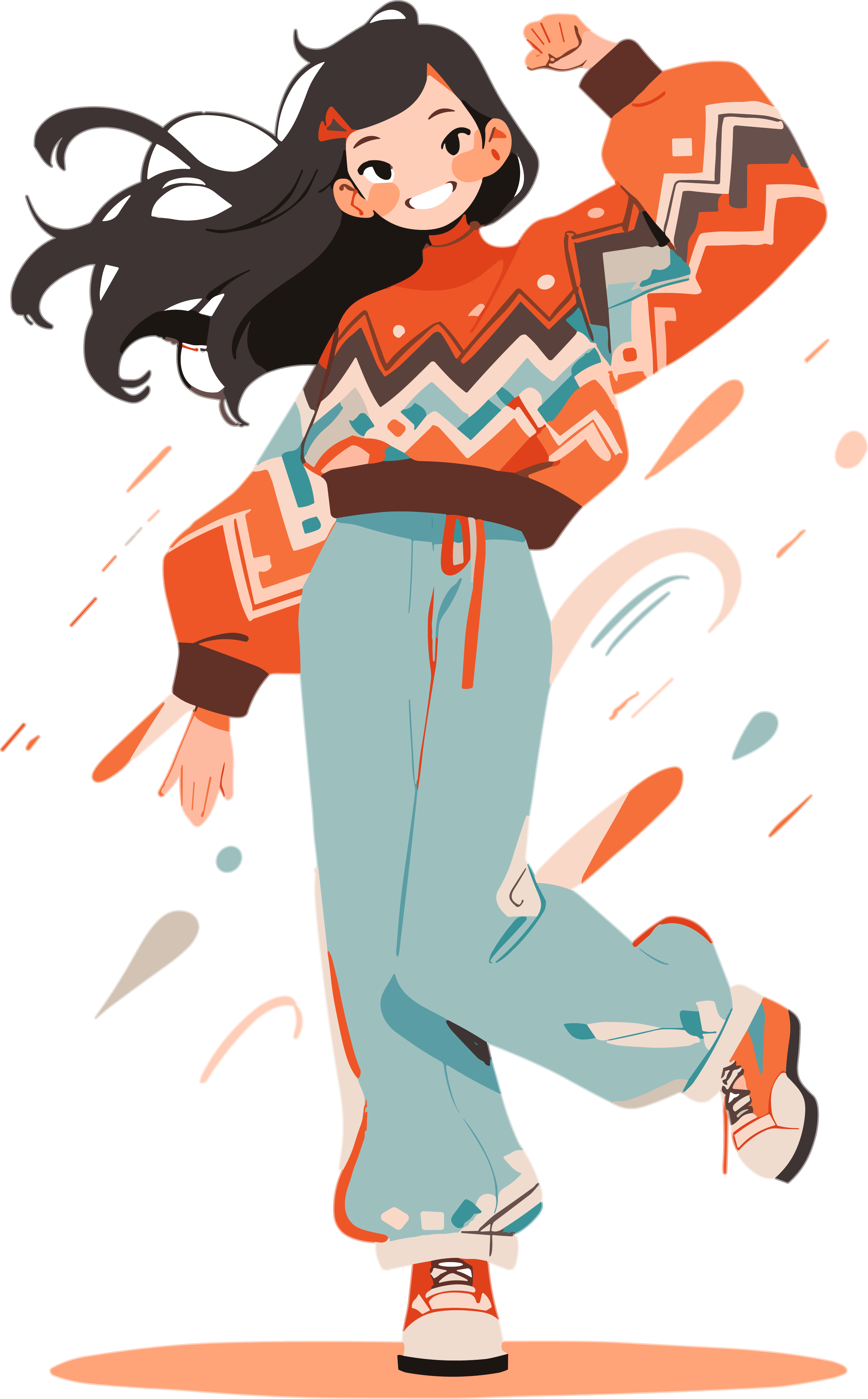 Illustration design inspiration cool Chinese women flat illustration