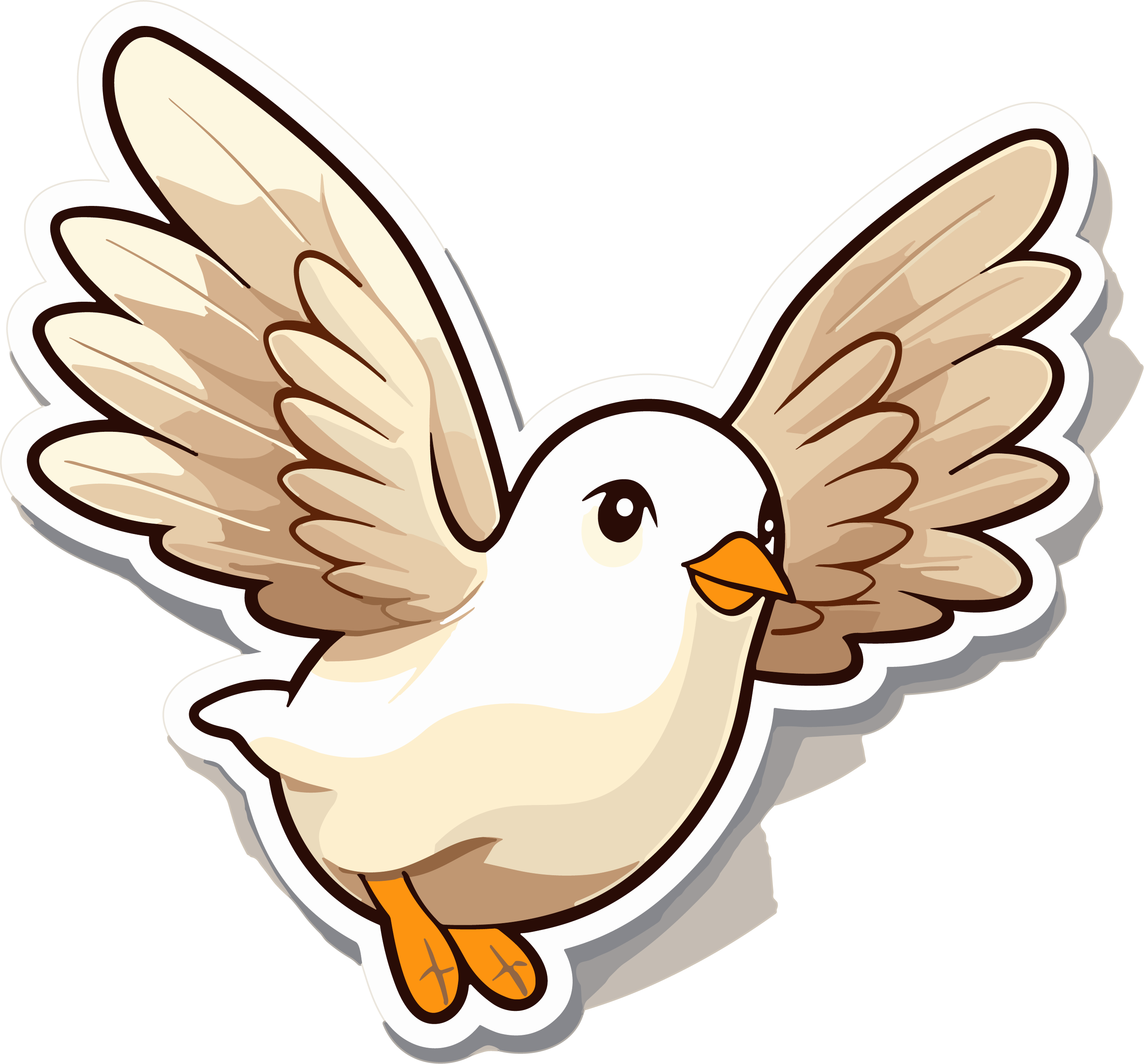 Solid color eco-friendly dove illustration design elements