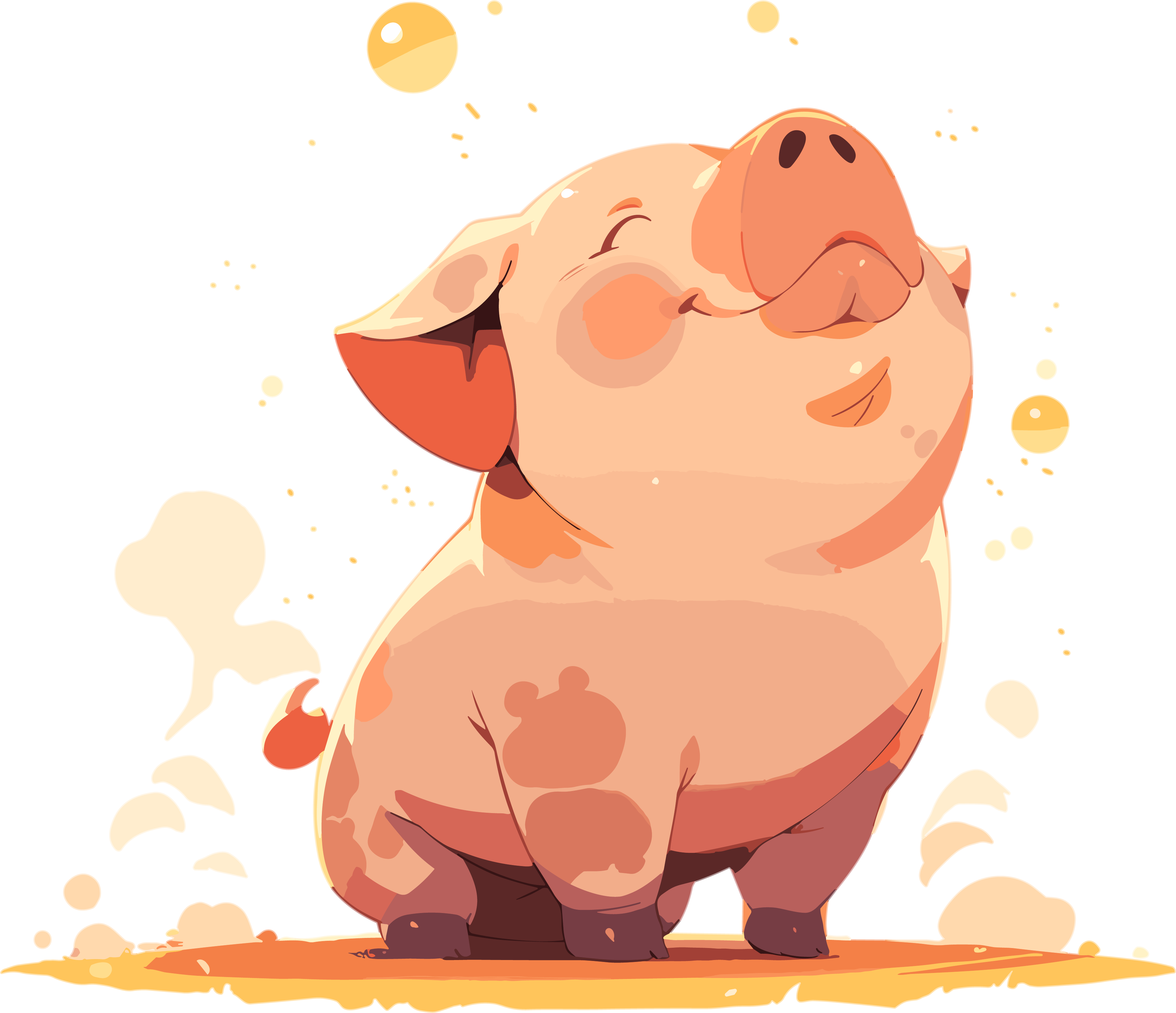 Creative design cute cartoon pig PNG material