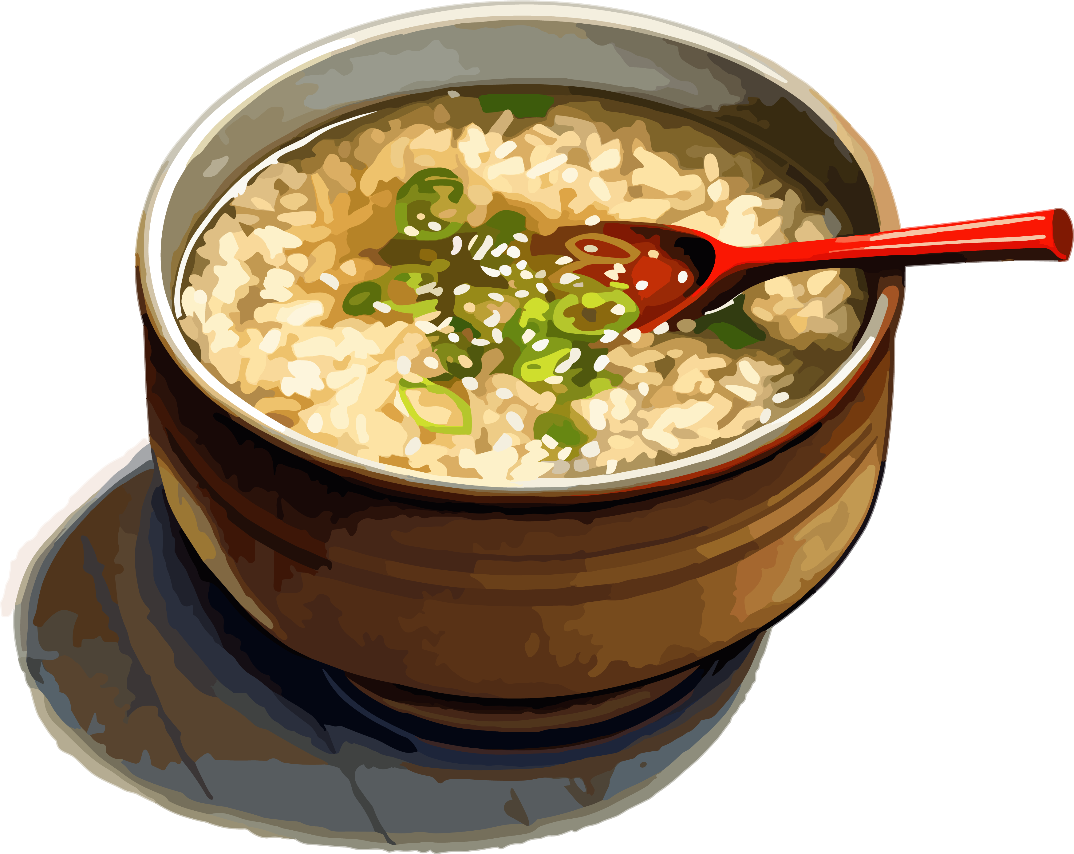 Transparent background rice porridge food material