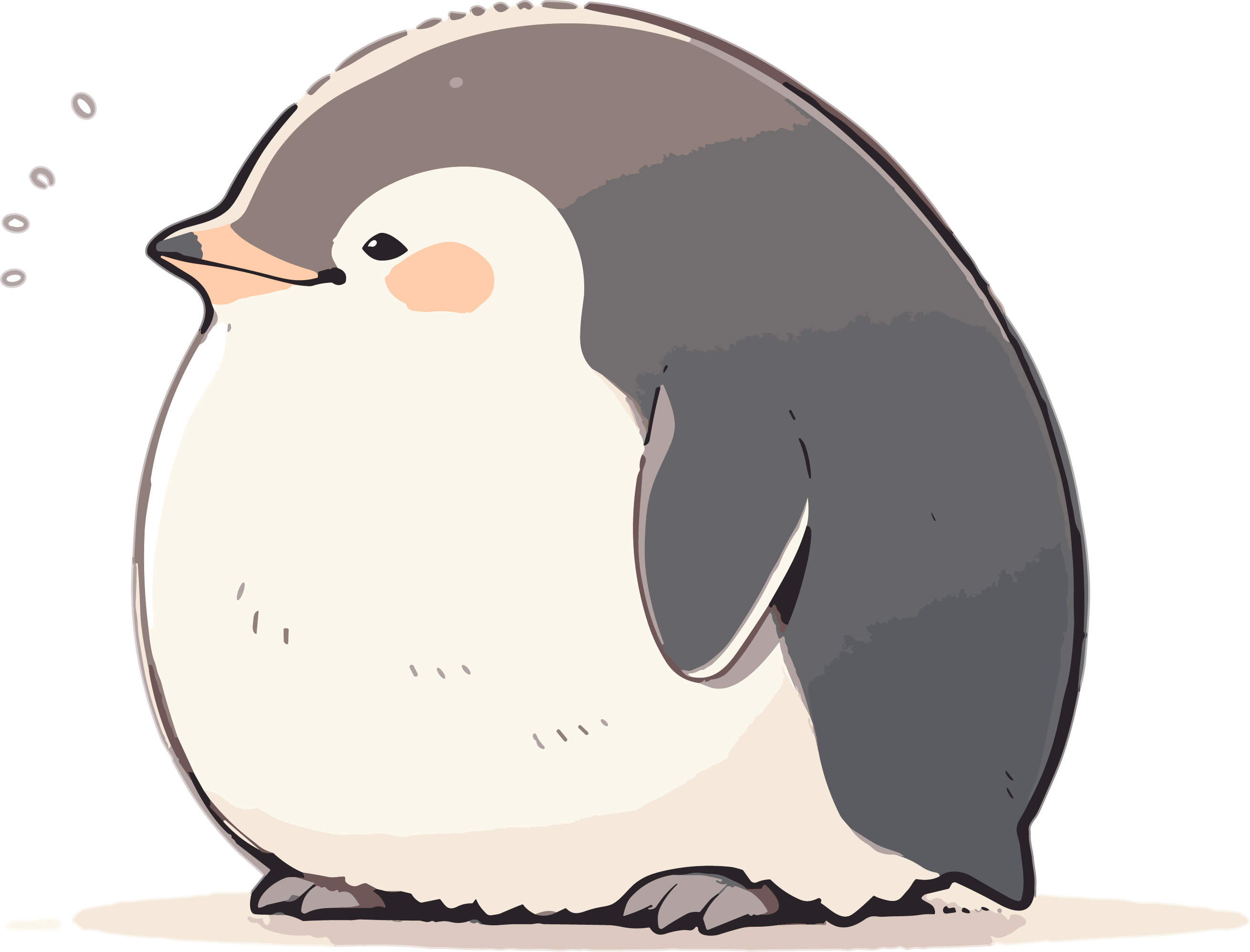 Creative design material of a fat penguin on a white background