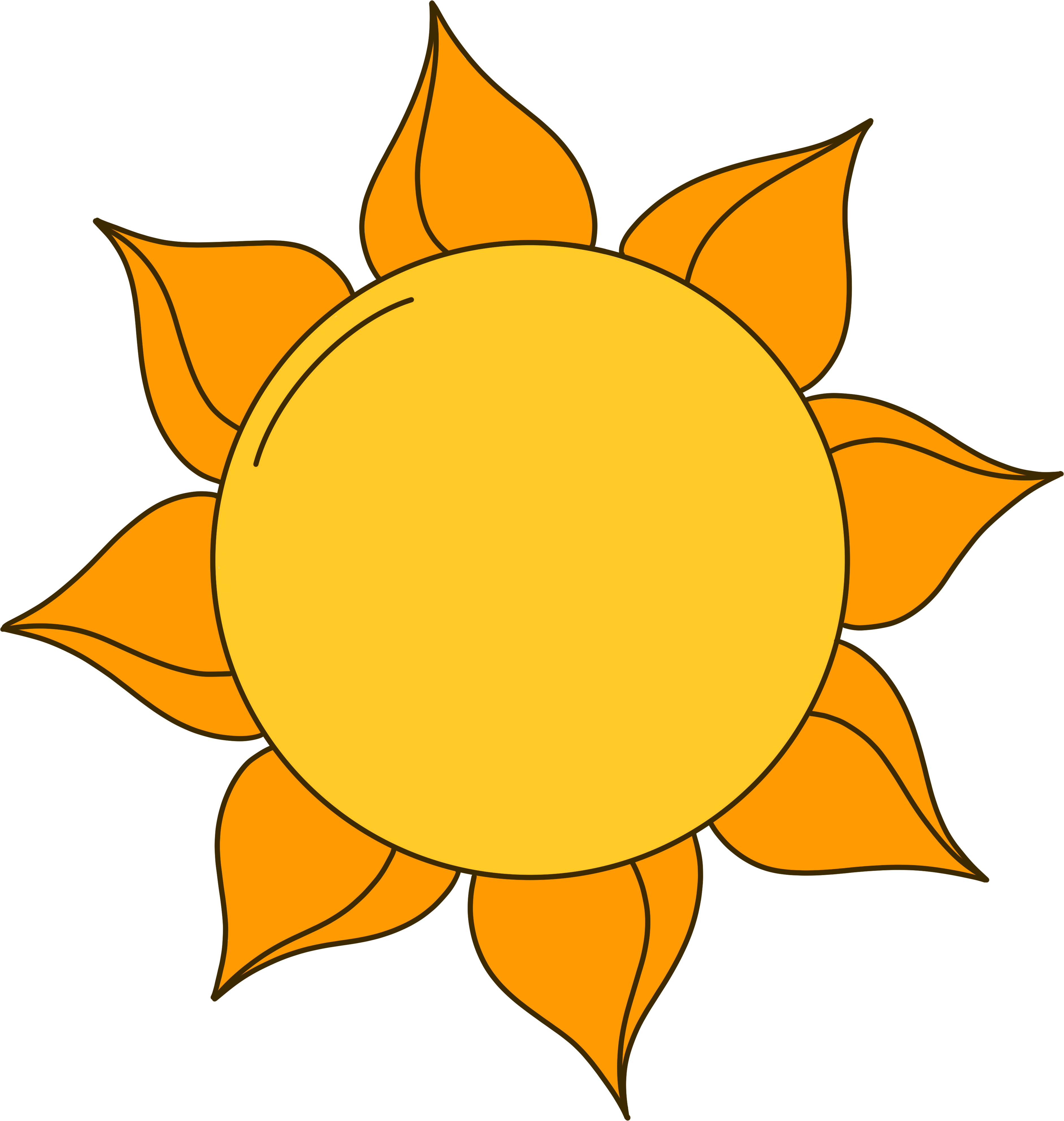 Childlike fun thick line creative design sun material