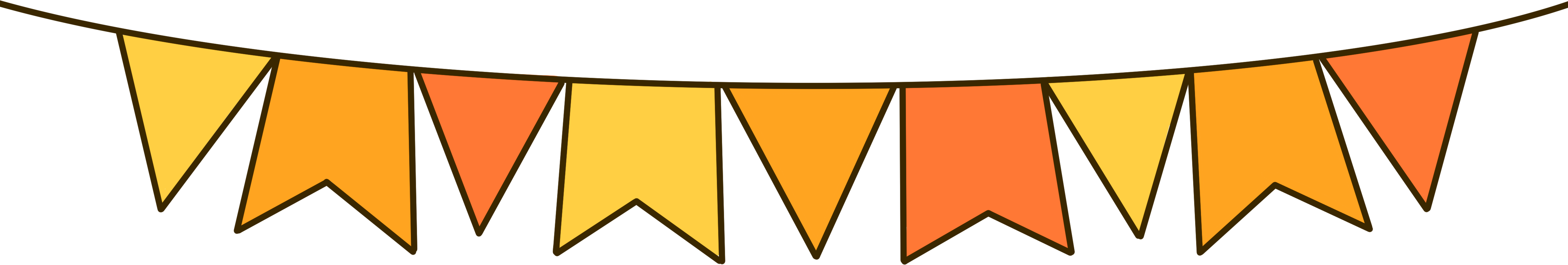 Orange and yellow small flag cartoon style illustration