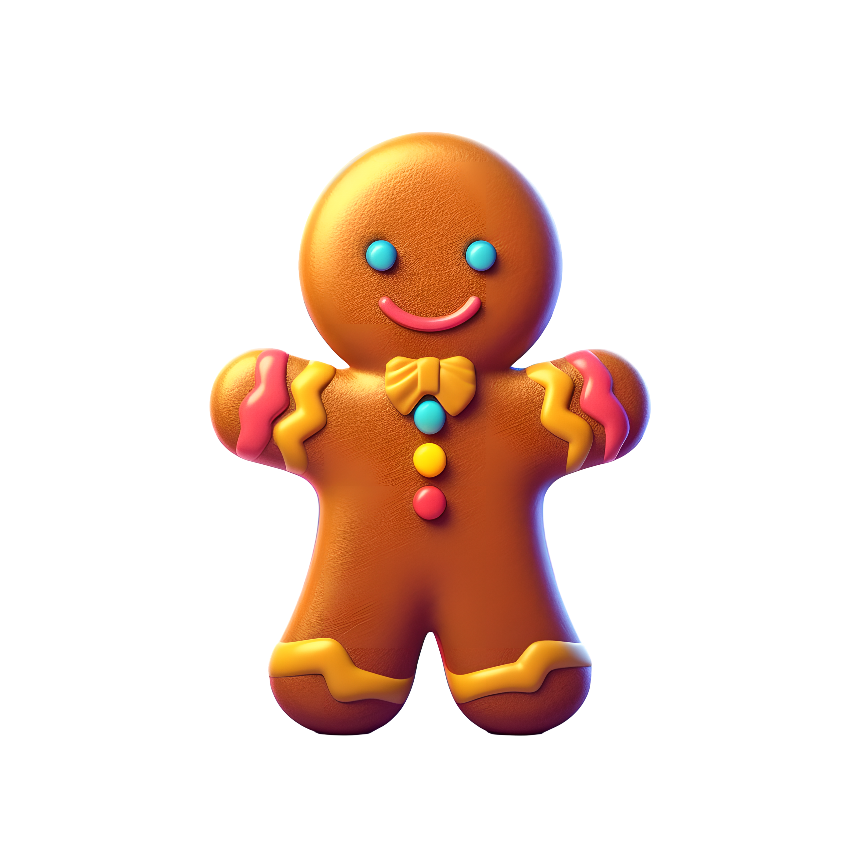 Detailed gingerbread man PNG graphic material