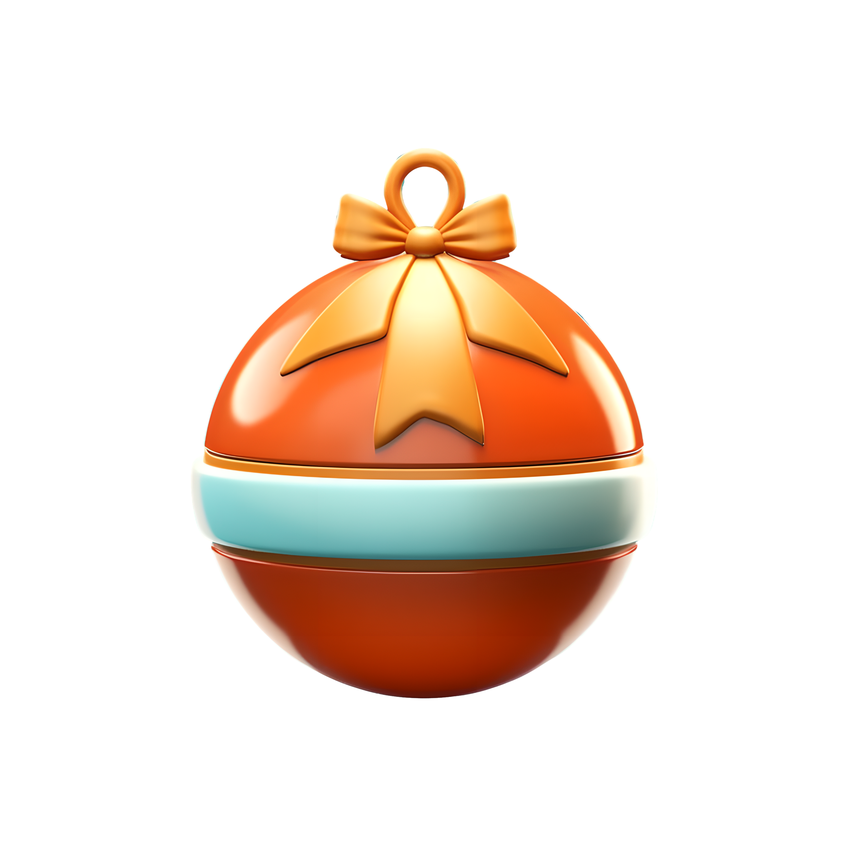Commercially usable orange Christmas ball 3D PNG material