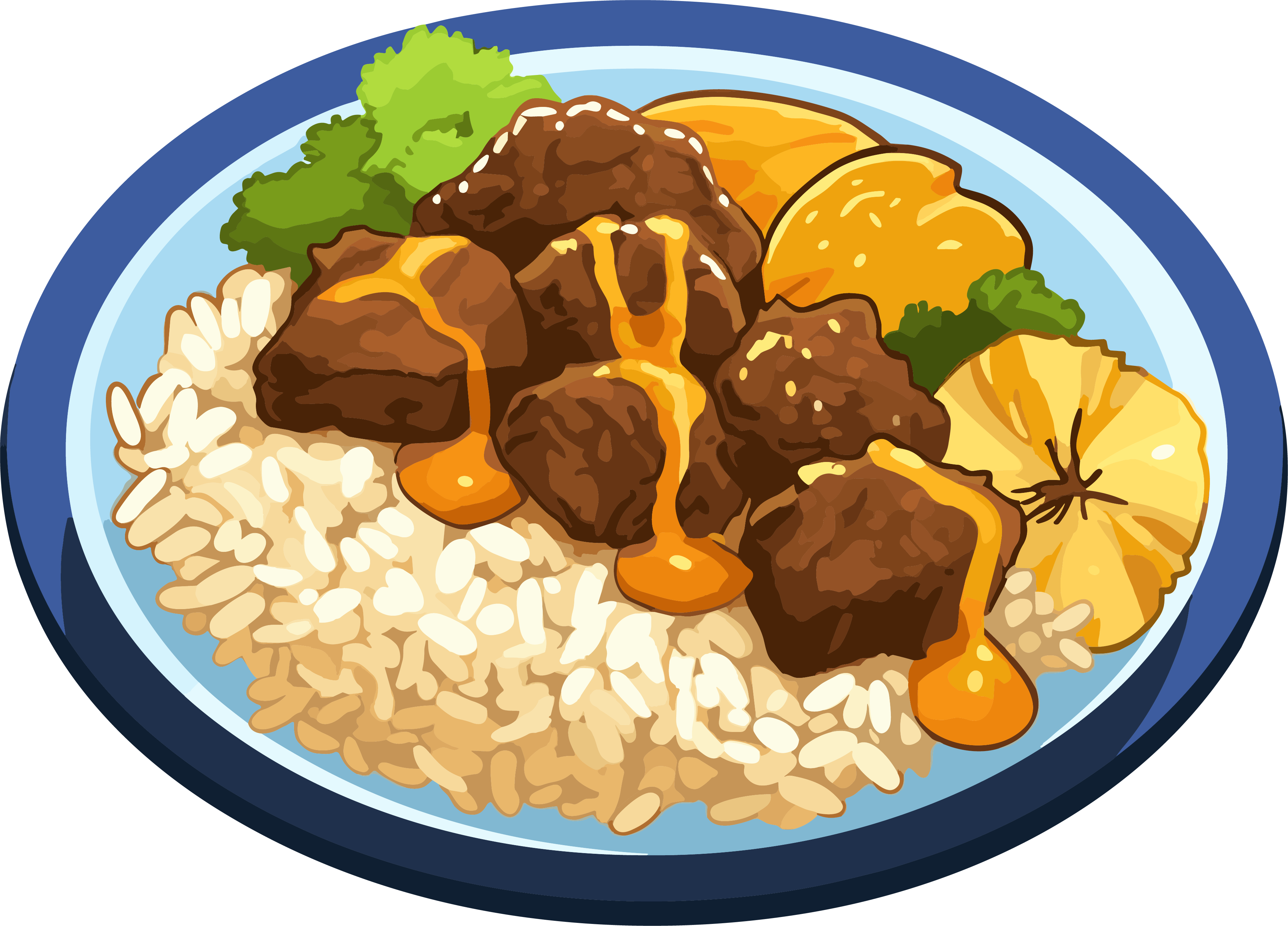 Beef Rice Bowl Winter Food Illustration Design