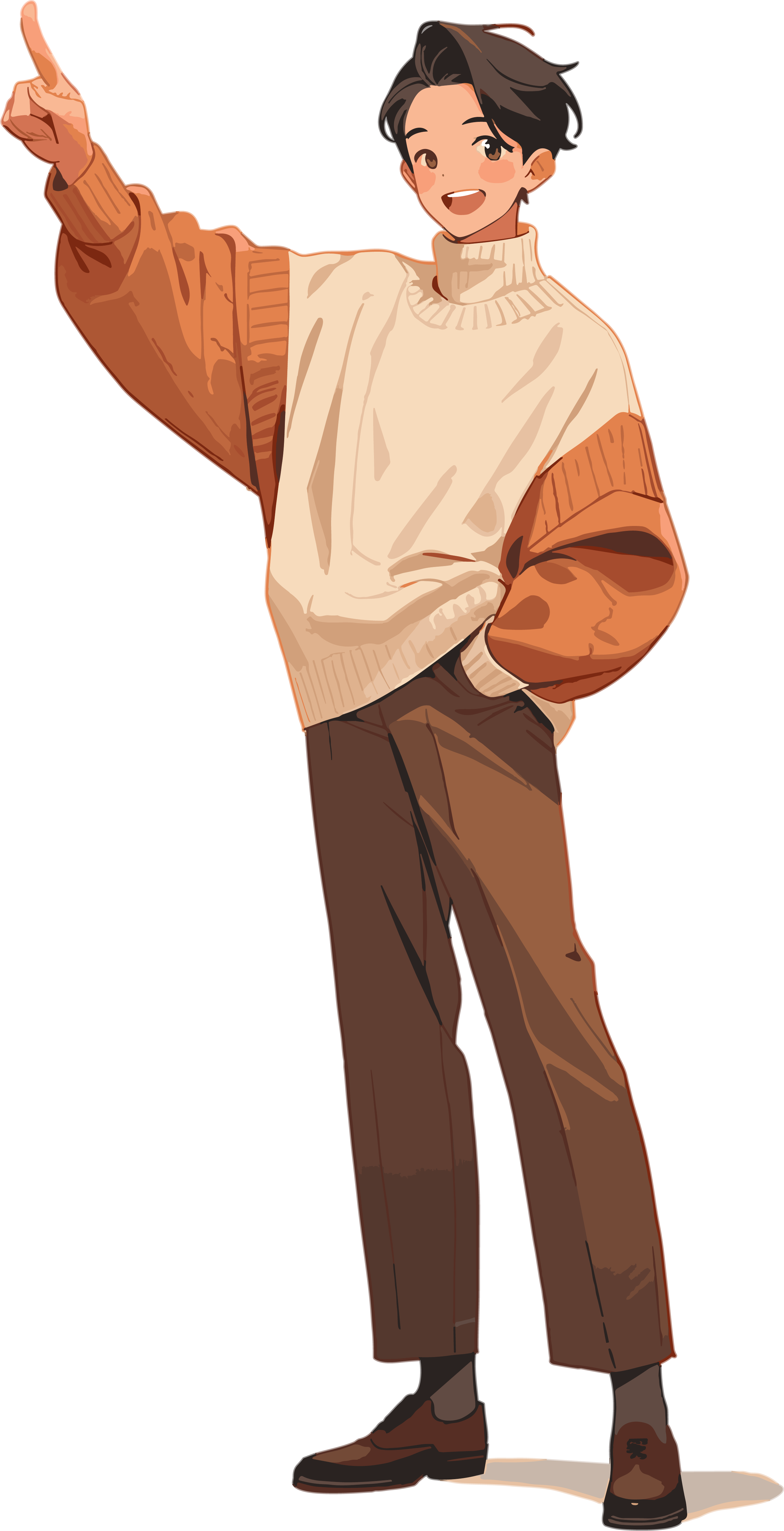 Winter Outfit Stylish Male PNG Material