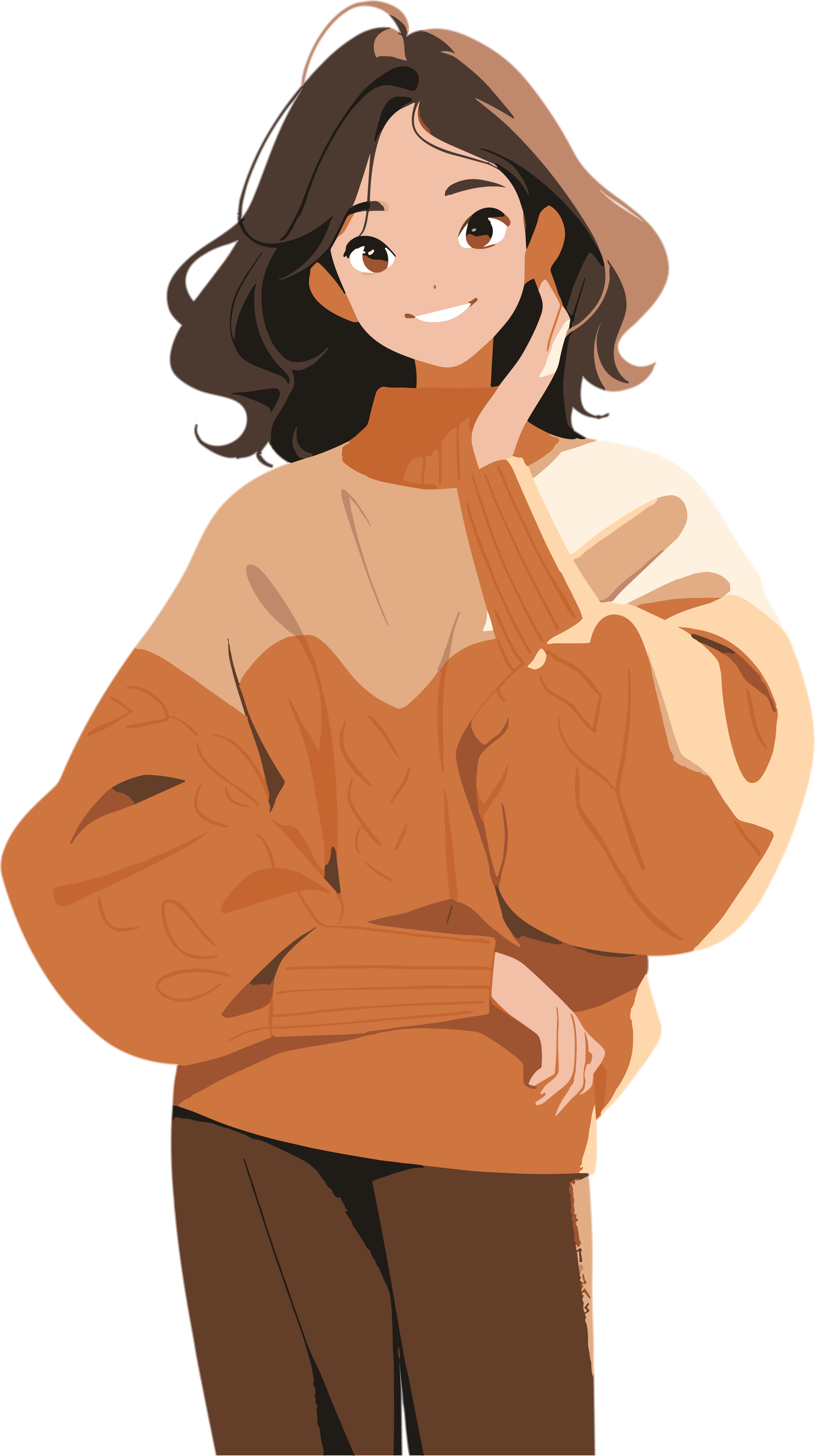 Simple and elegant winter outfit illustration design