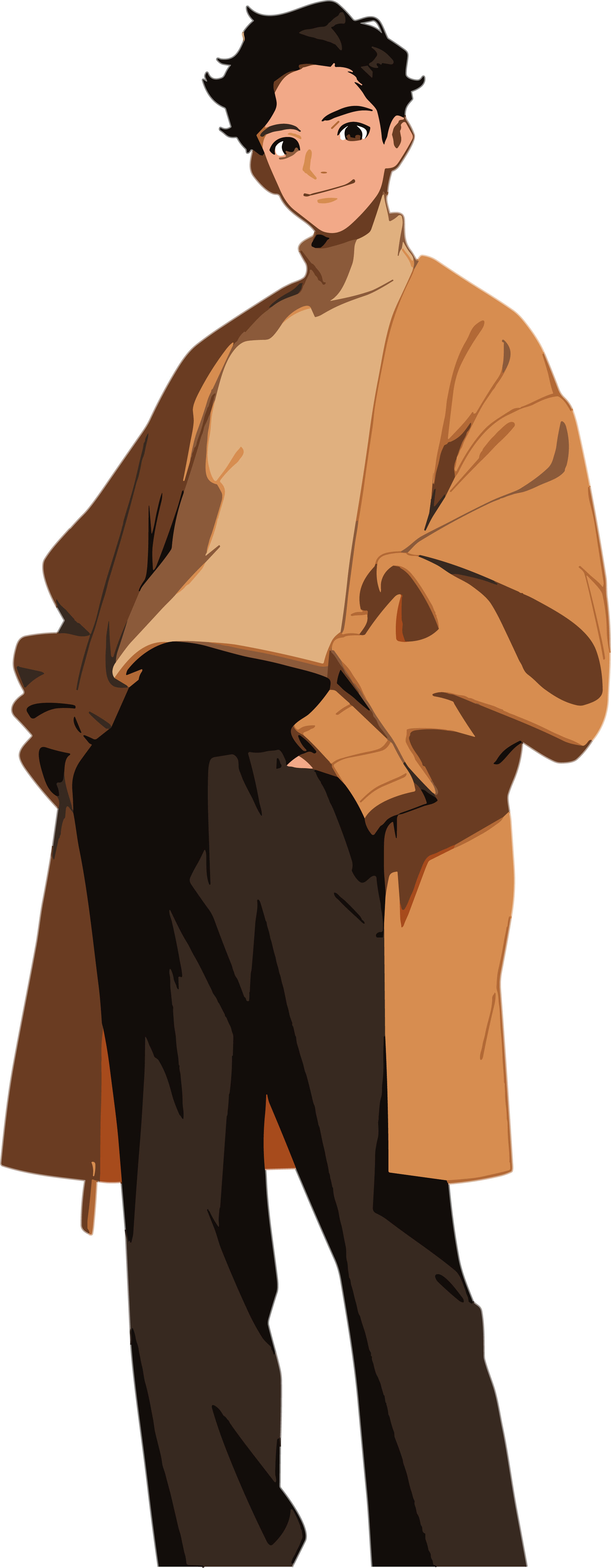 Winter Outfit for Men: Simple Flat Illustration