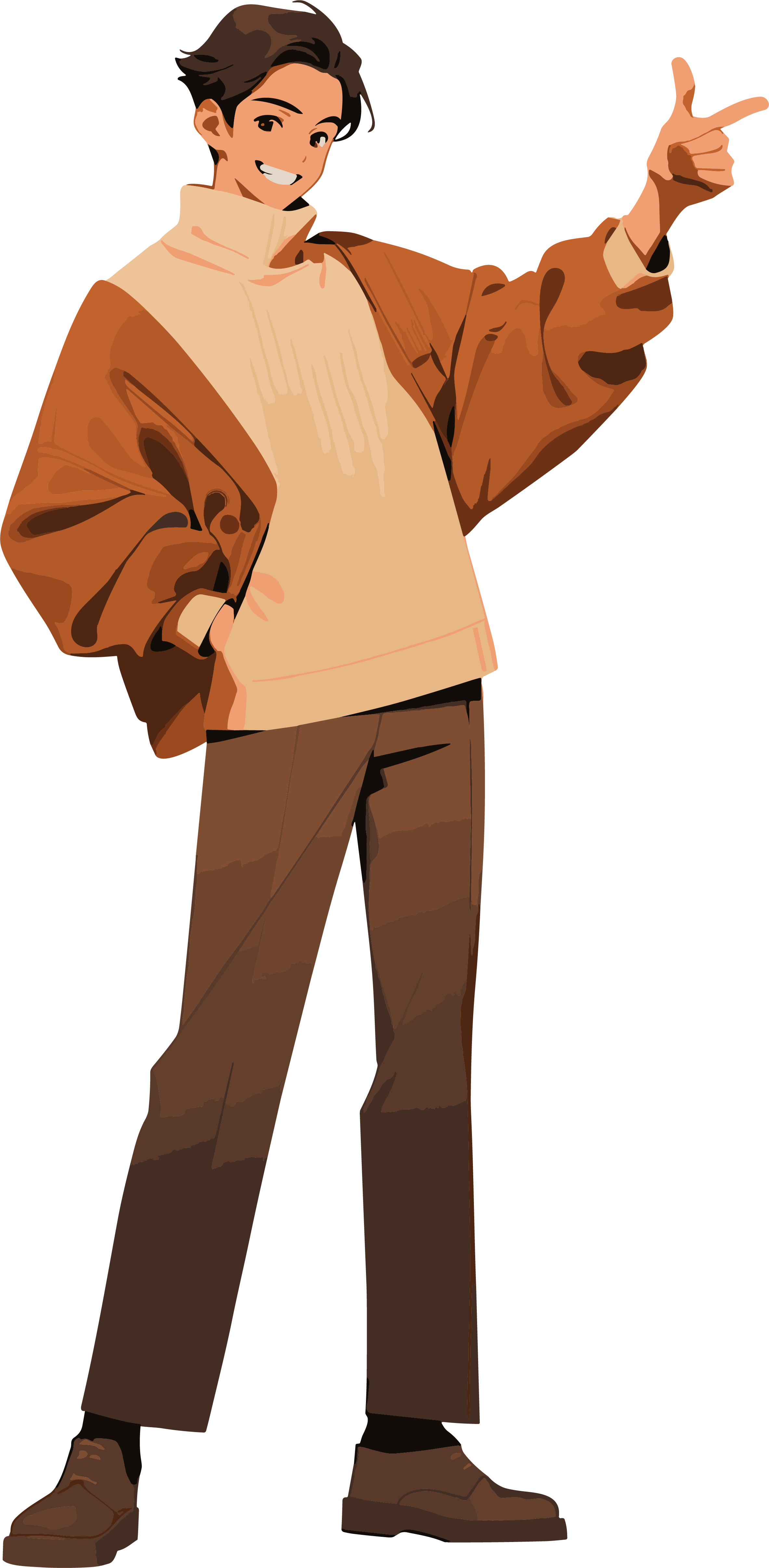 Minimalist flat illustration winter outfits for men