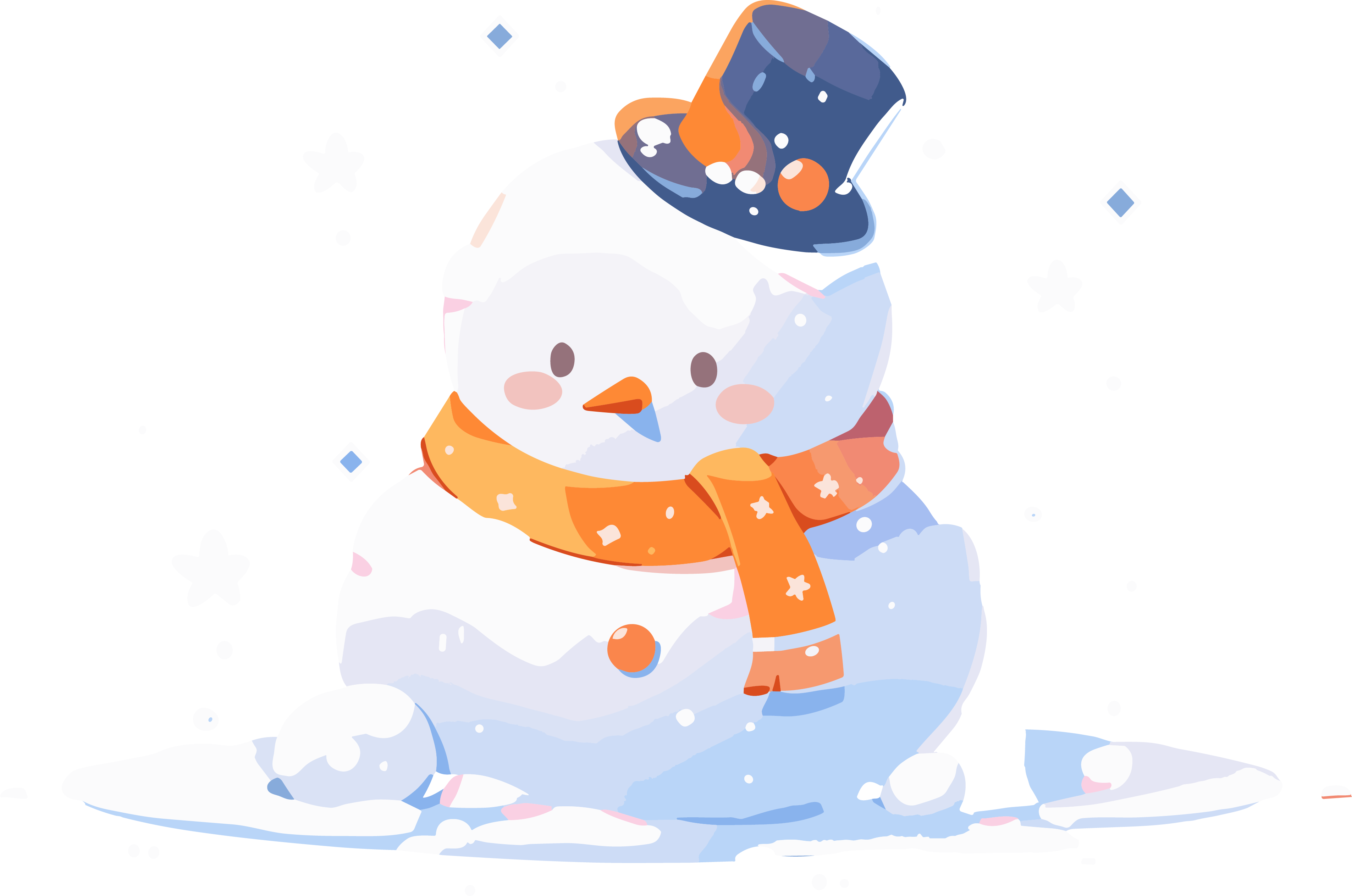 Christmas elements white background little snowman illustration