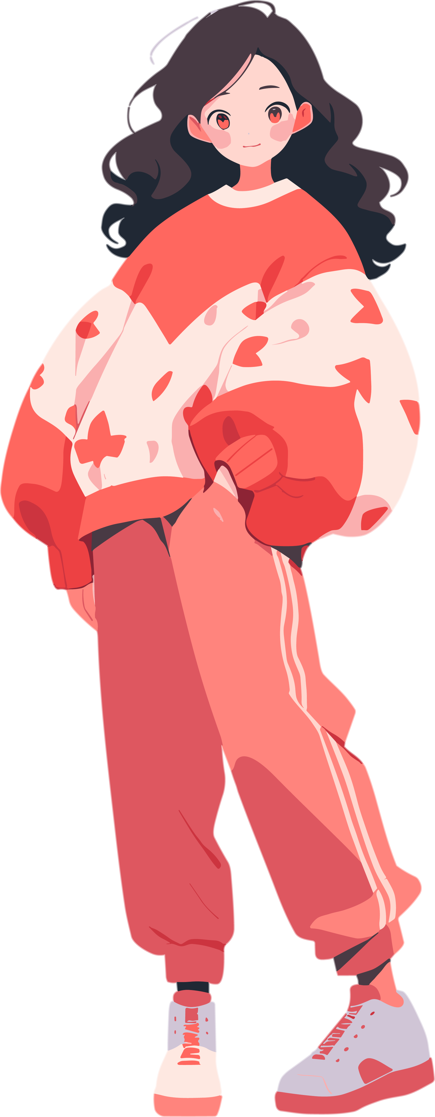 Pink Winter Outfit for Girls Commercial Material