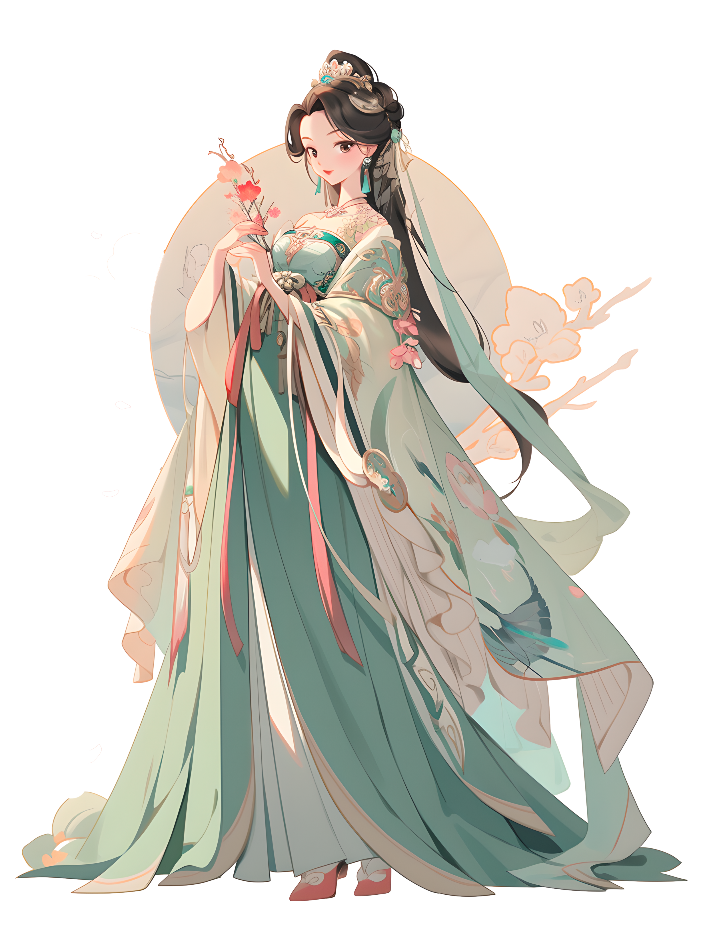 Illustration of the complex patterns of the Dunhuang goddess's attire