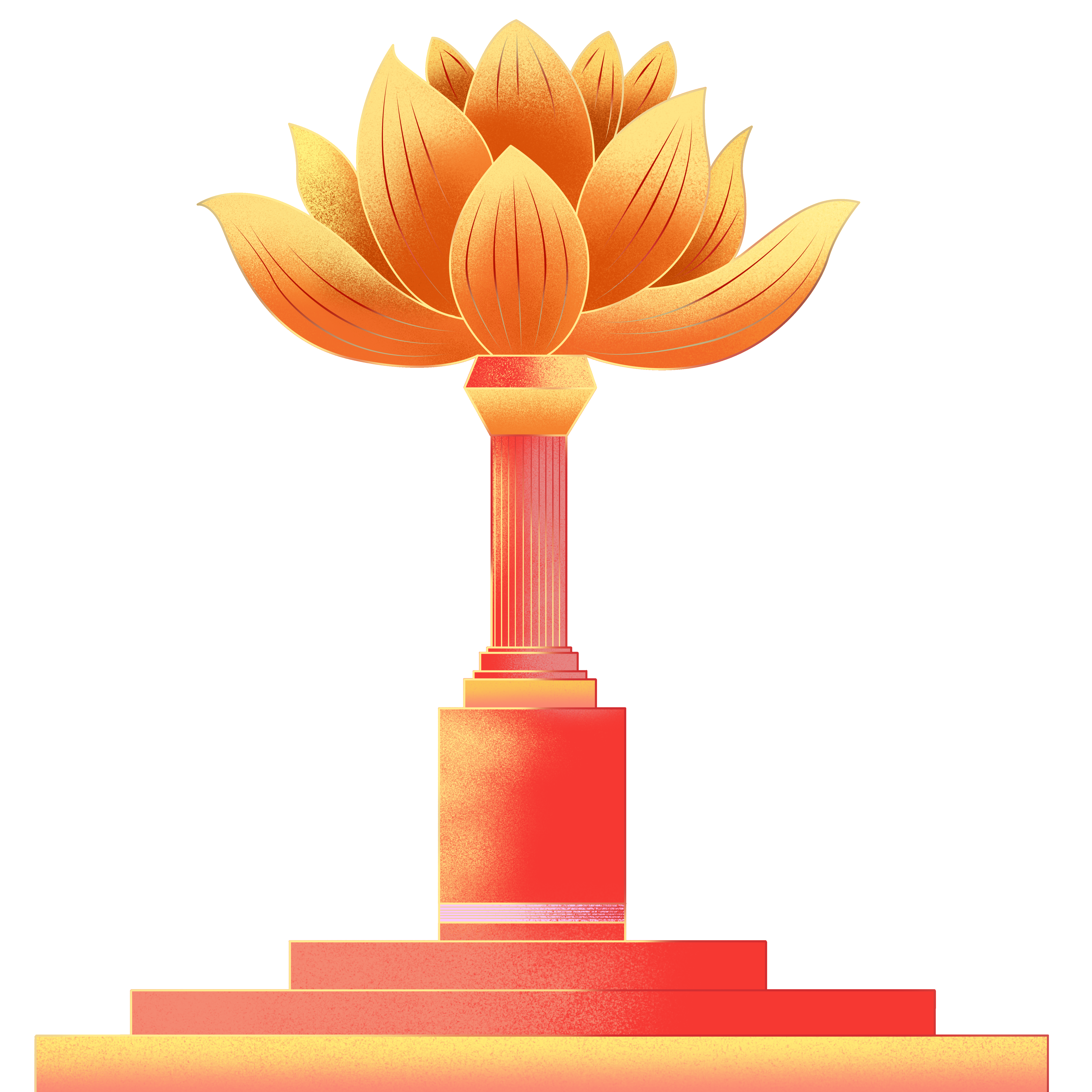 Creative material of the golden yellow lotus flower icon in Macau