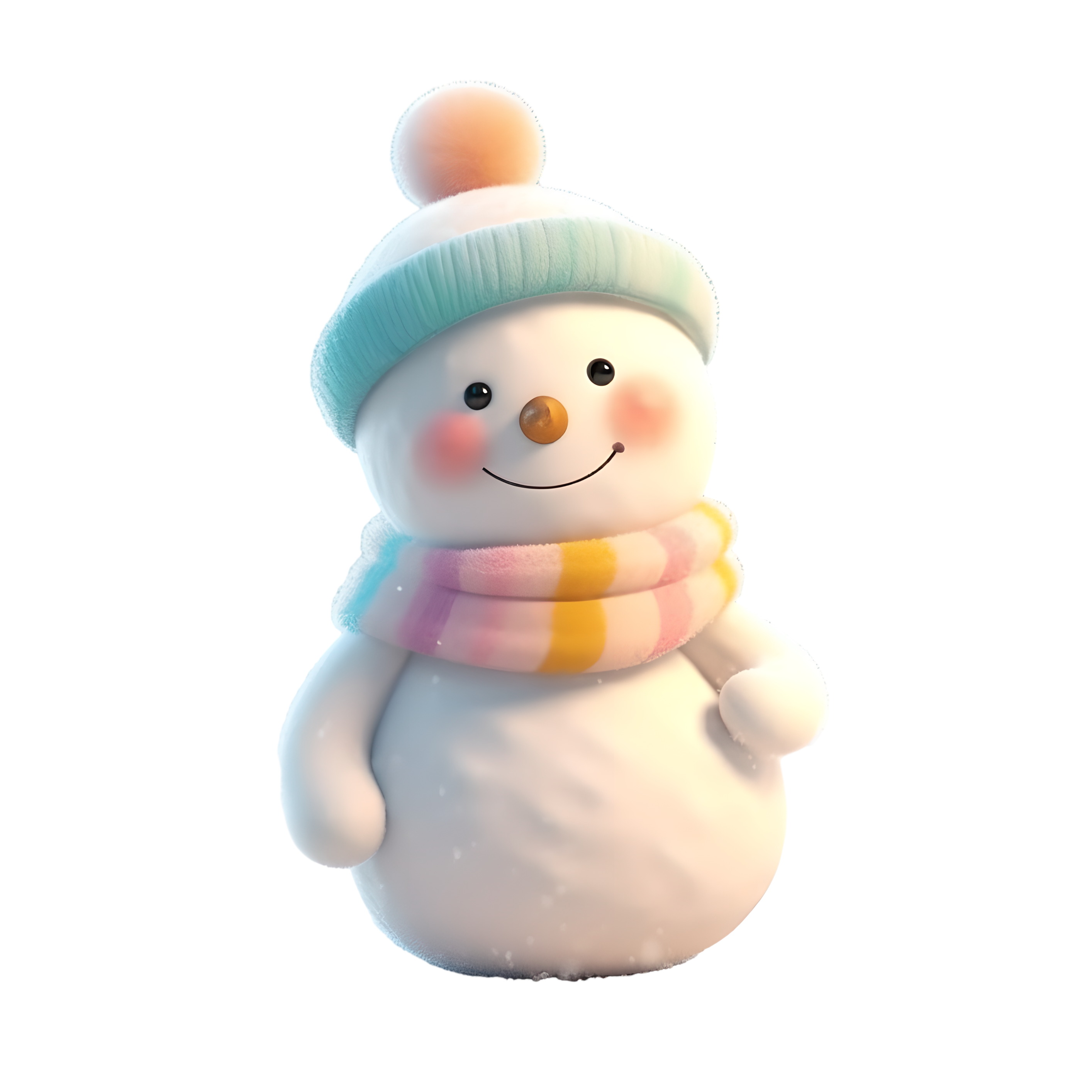 Cute soft-toned little snowman illustration