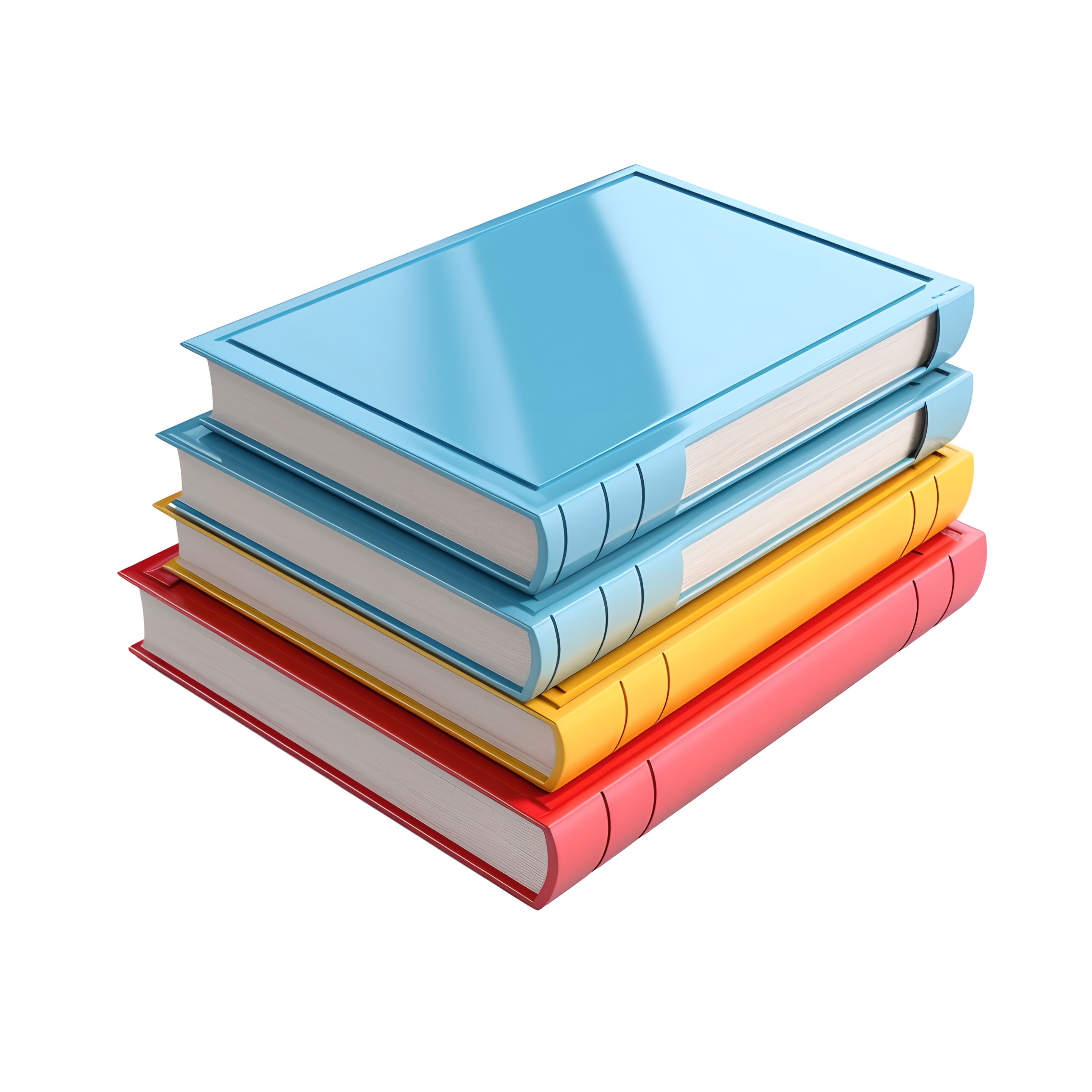 Colorful 3D illustrations of books