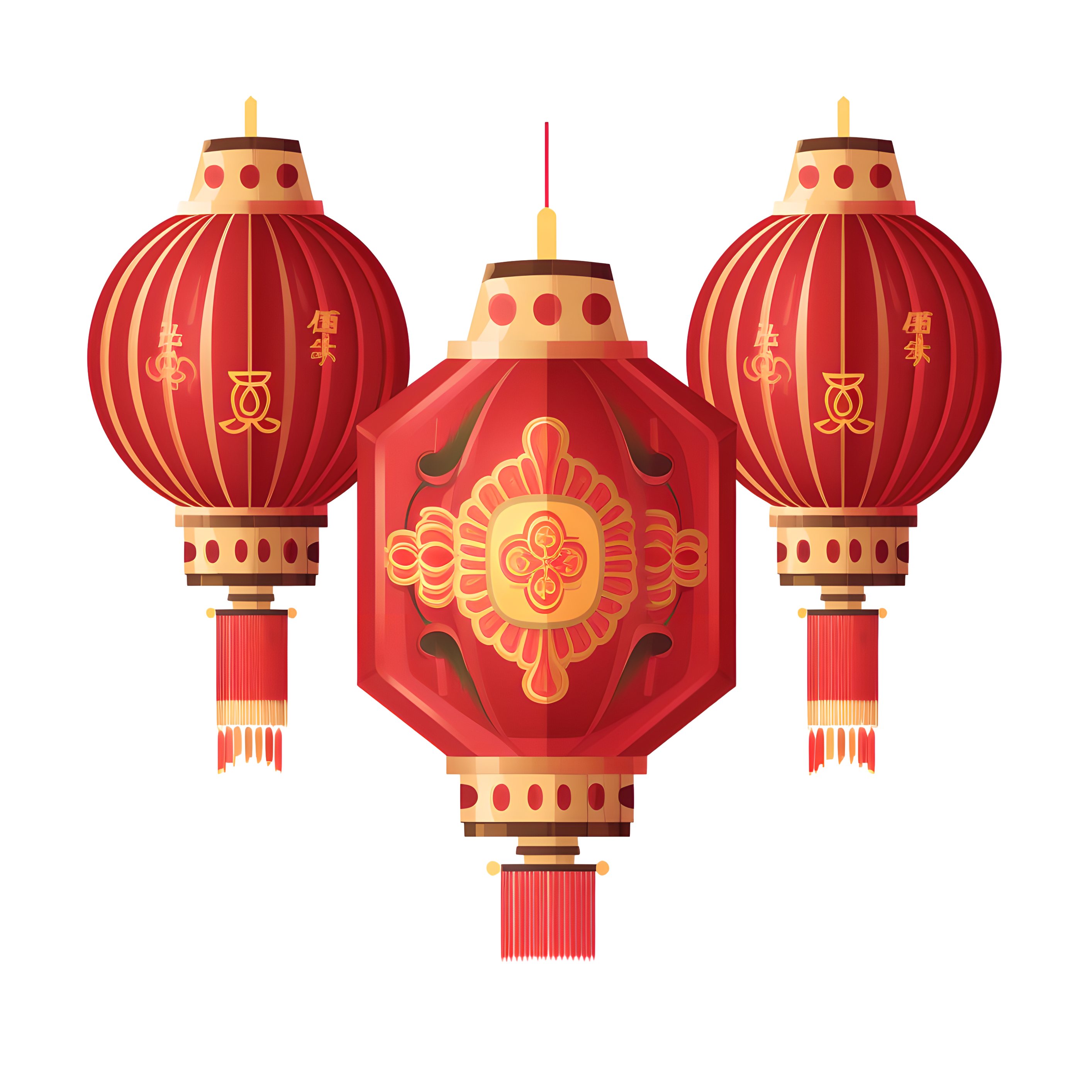 Red Chinese lanterns can be used as commercial materials
