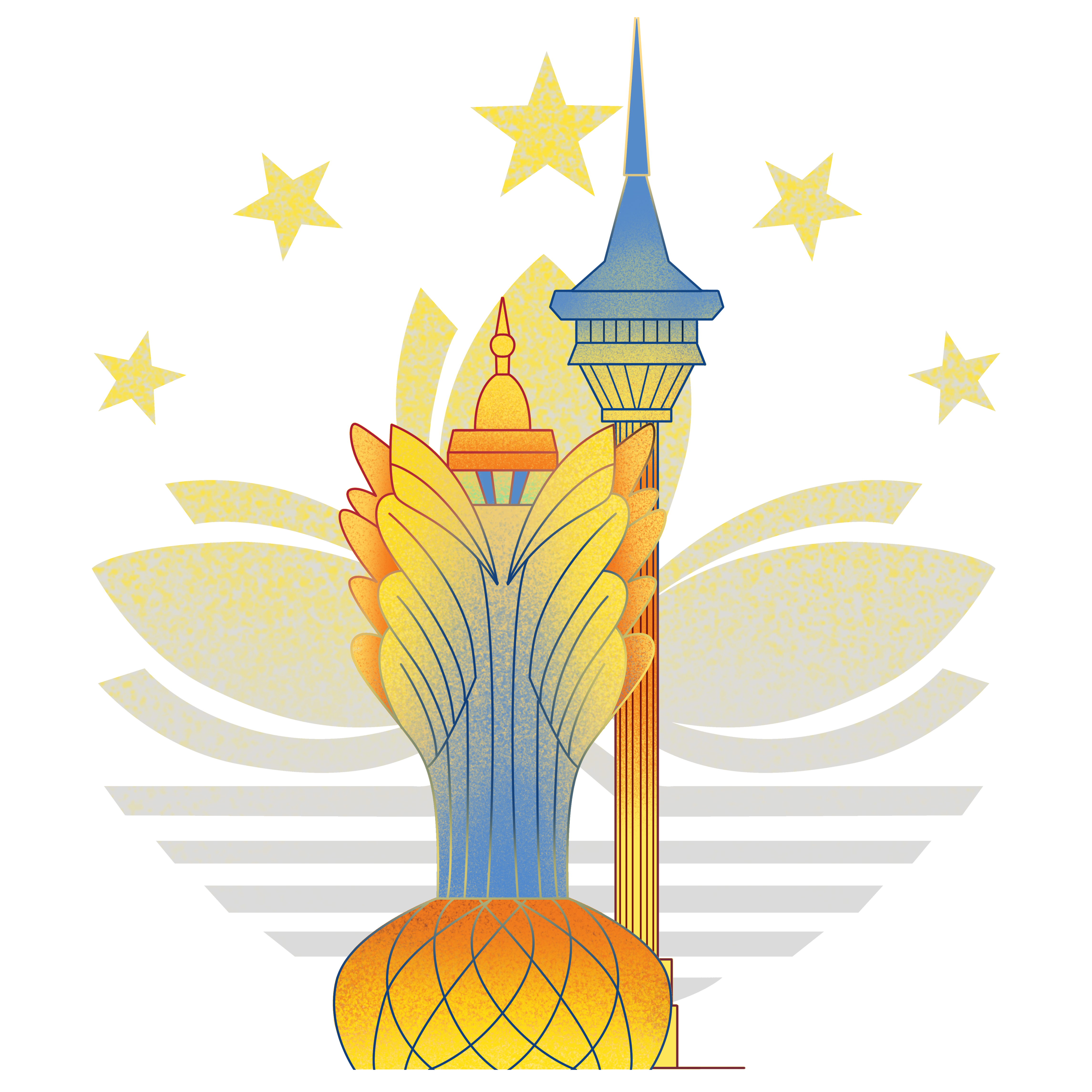 Transparent background illustration of the yellow star for the return of Macau