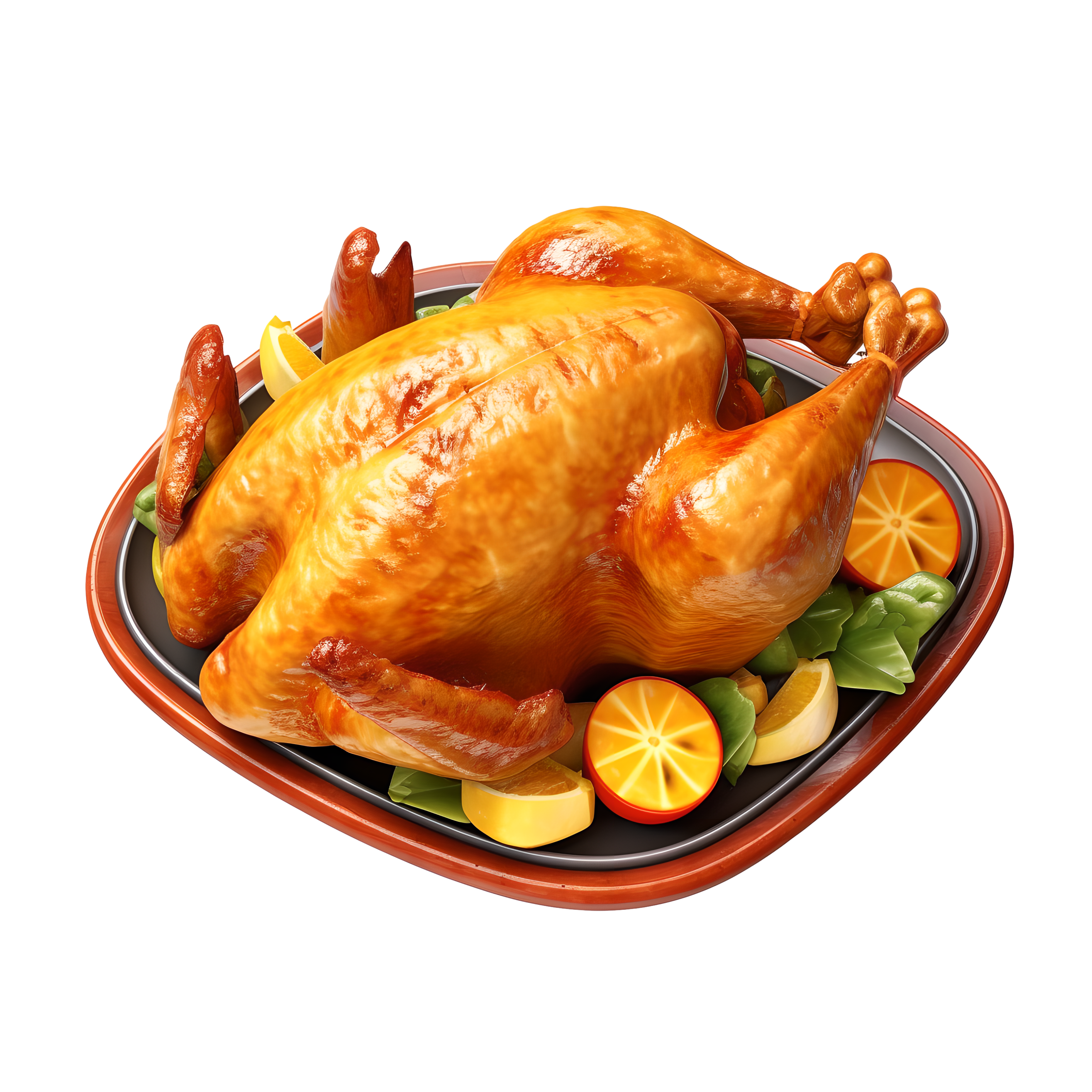 Cartoon 3D Delicious Roast Chicken Thanksgiving Material