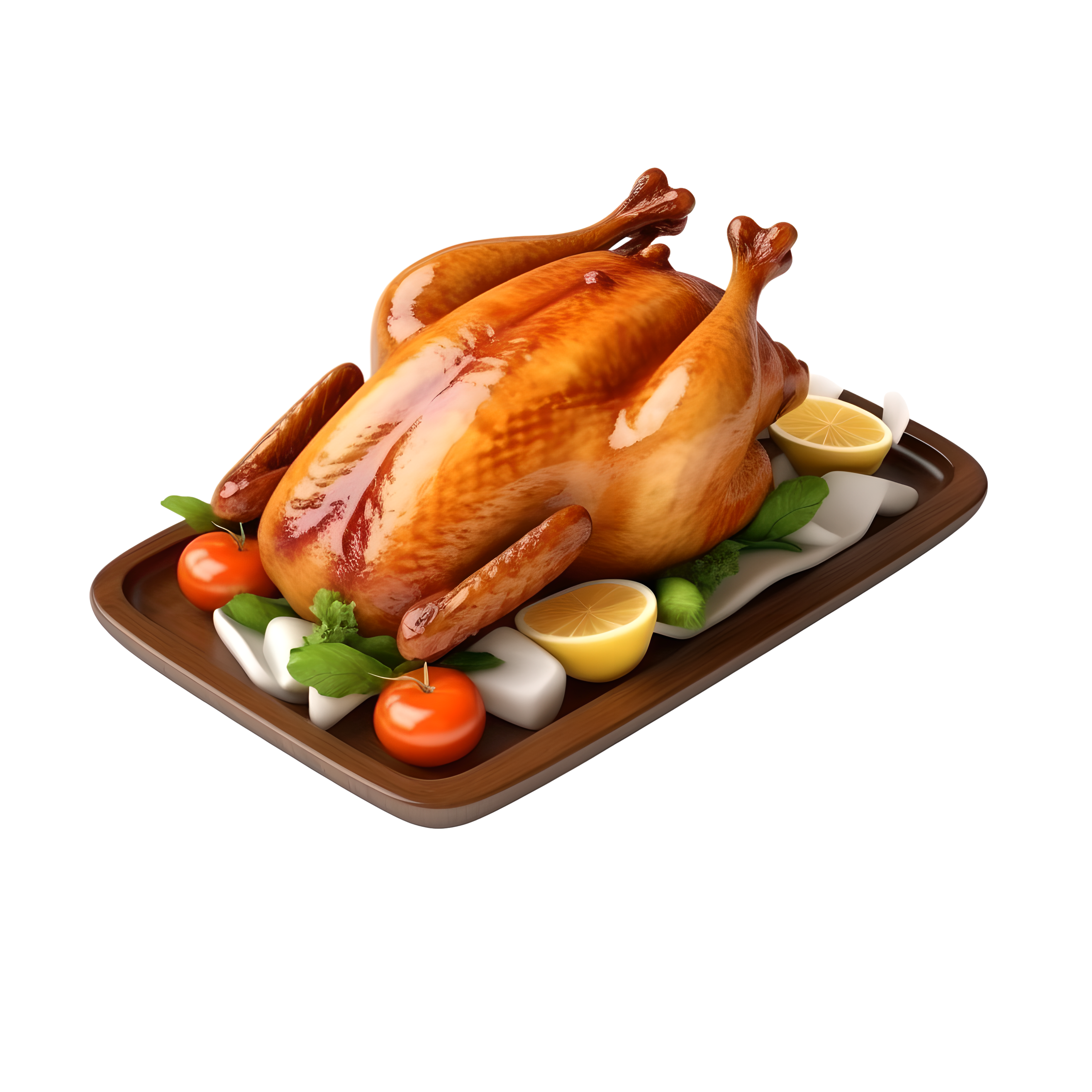 Cartoon 3D Delicious Roast Chicken Commercial Design Material