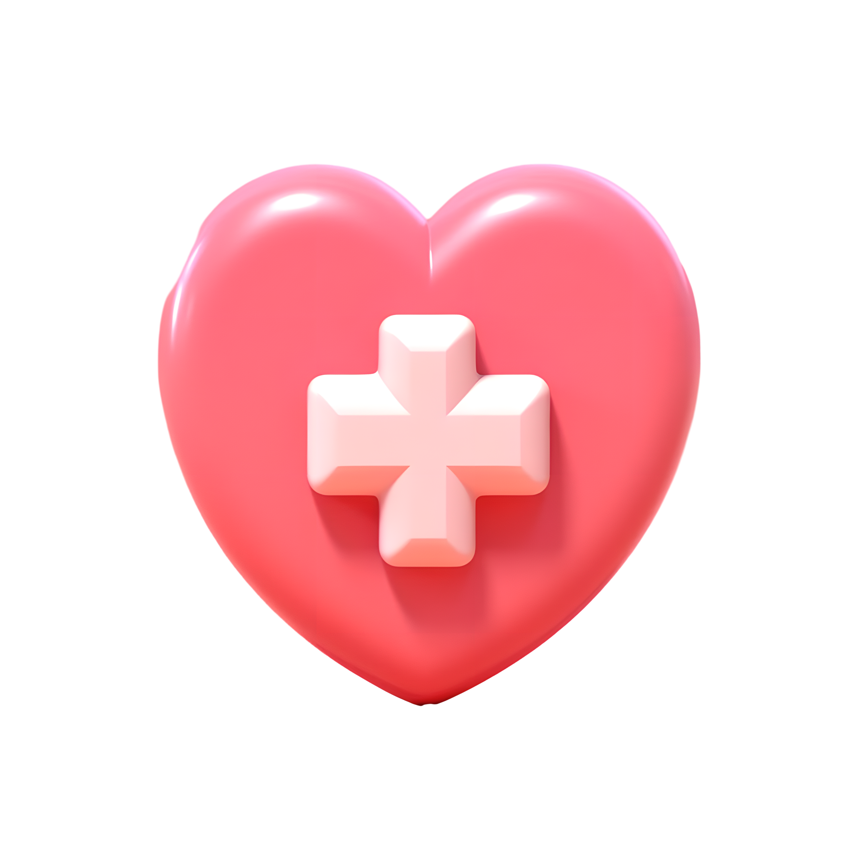 Pink-rendered red cross heart material