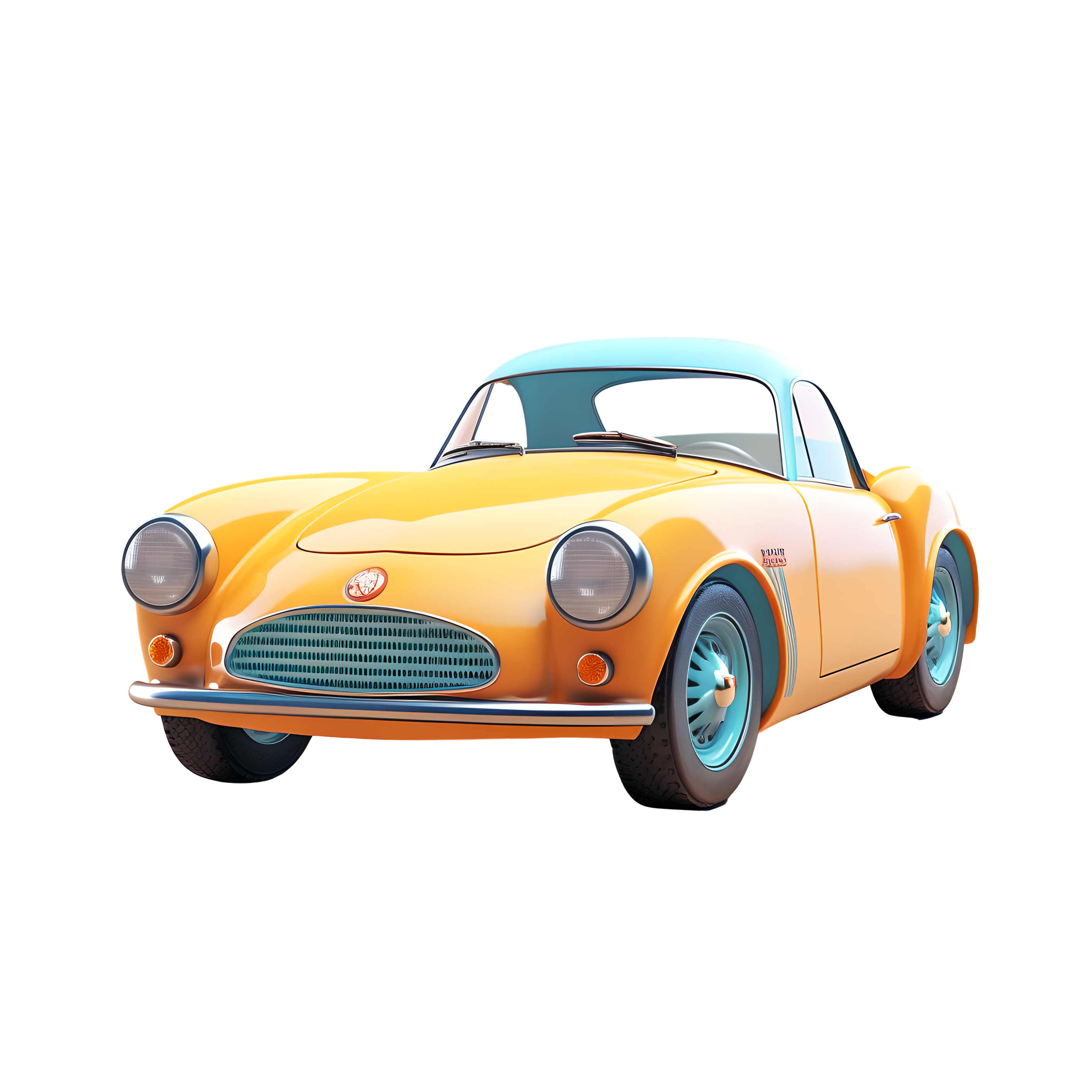 3D rendered car illustration of cartoon vehicles