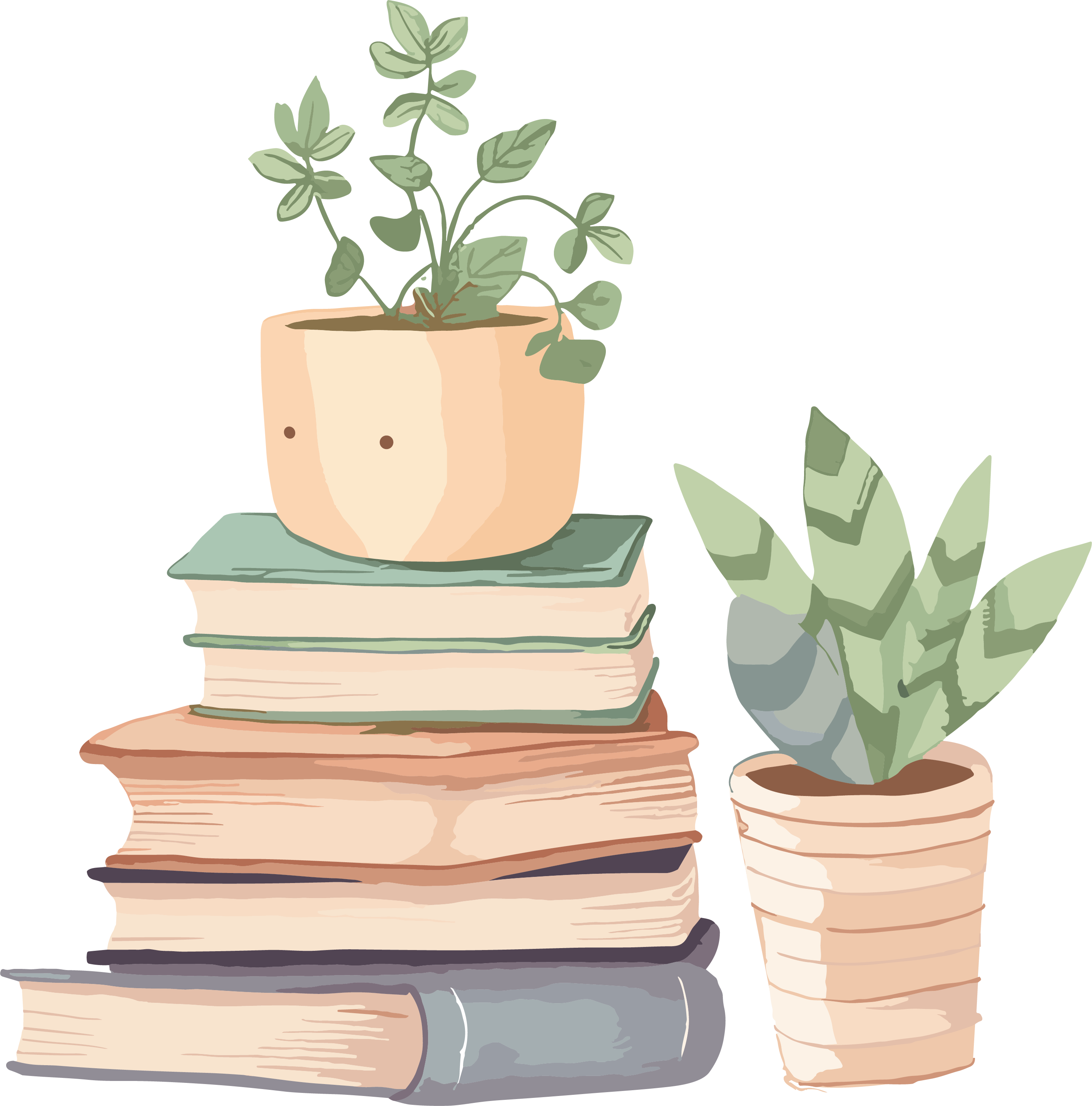 Cute plant illustration design for children's picture books
