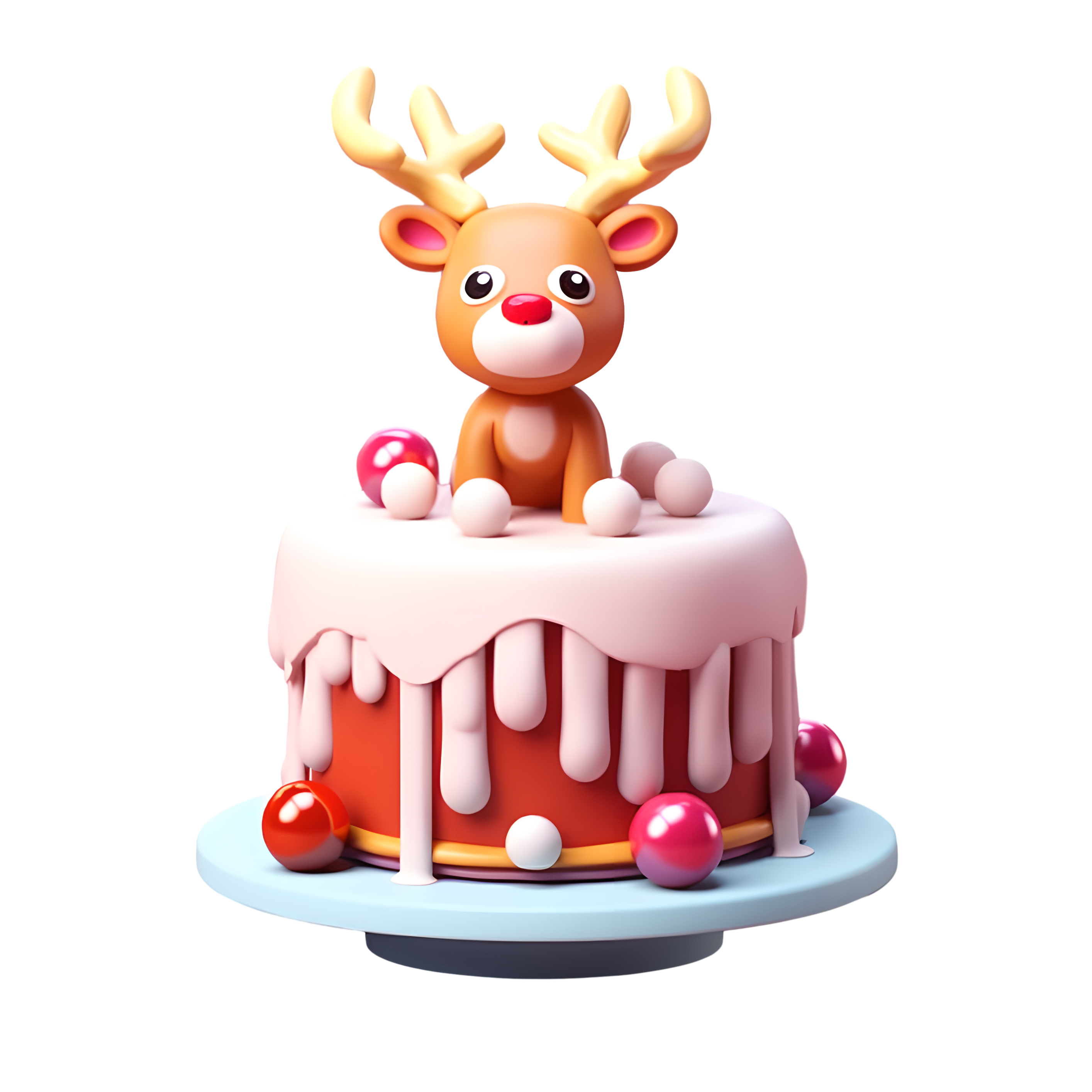 Christmas Reindeer Frosted Cake Materials