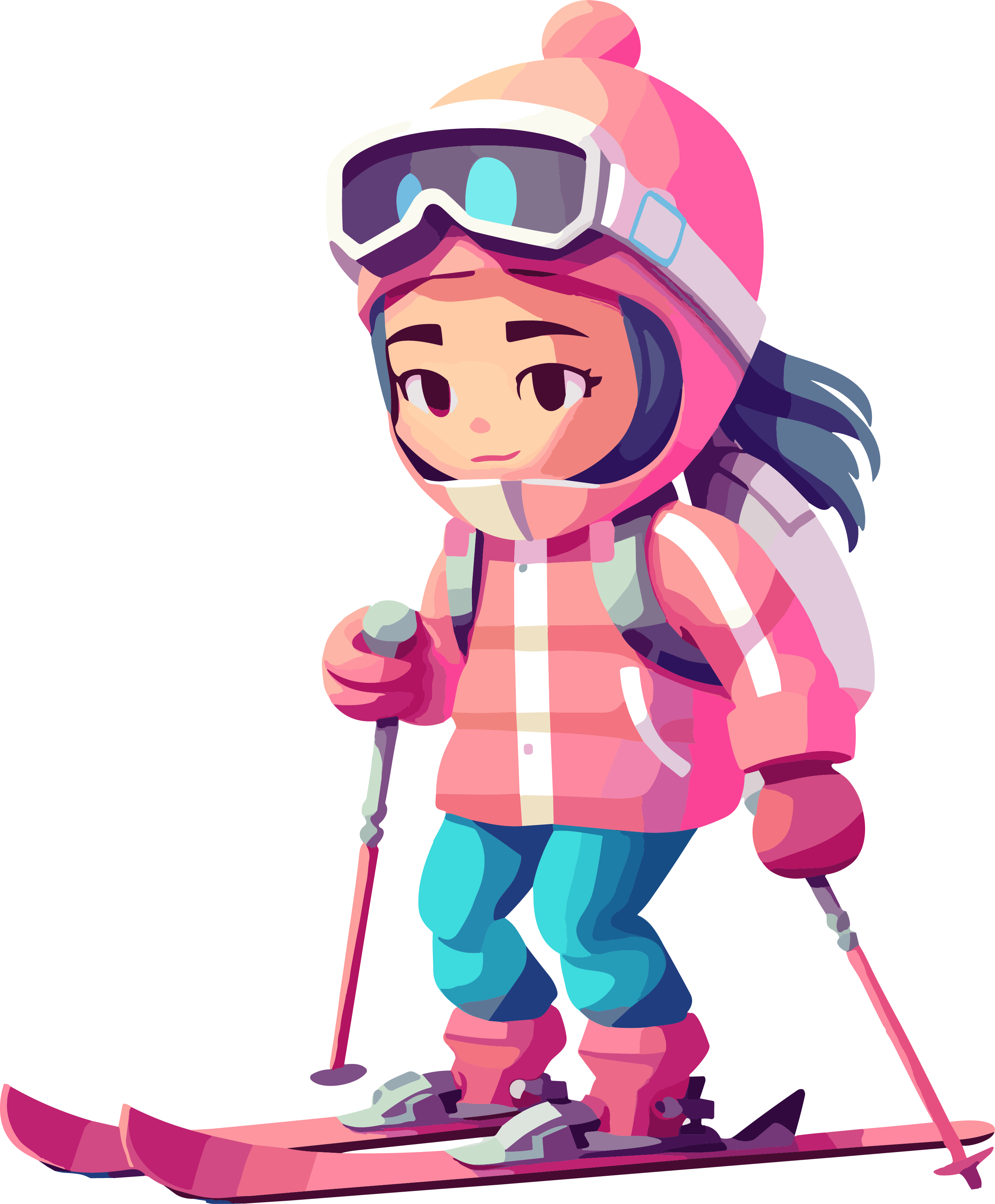 Skiing Children's Commercial Design Materials