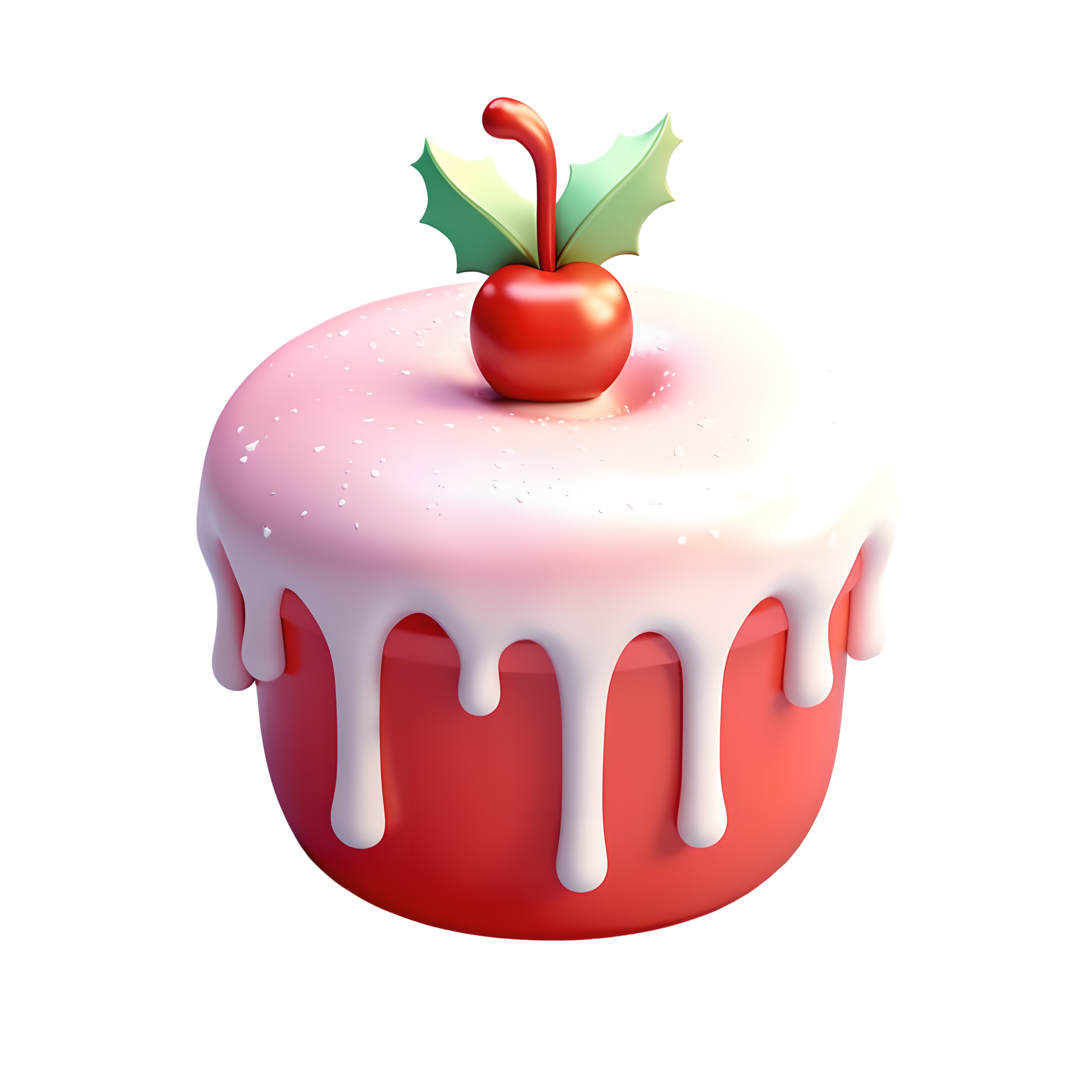 Frosted cake Christmas apple-shaped illustration