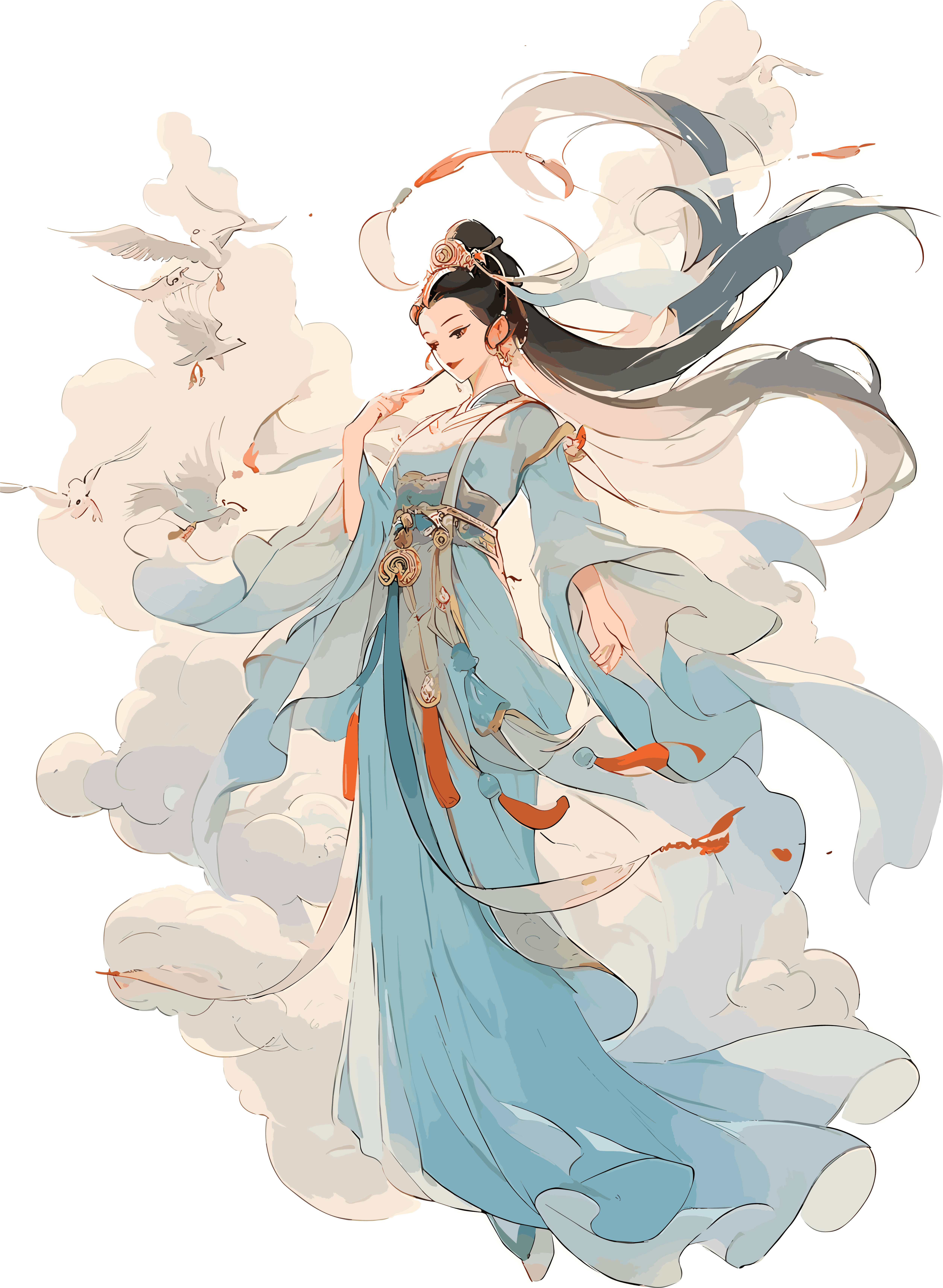 The stunning illustration materials of the Dunhuang goddess