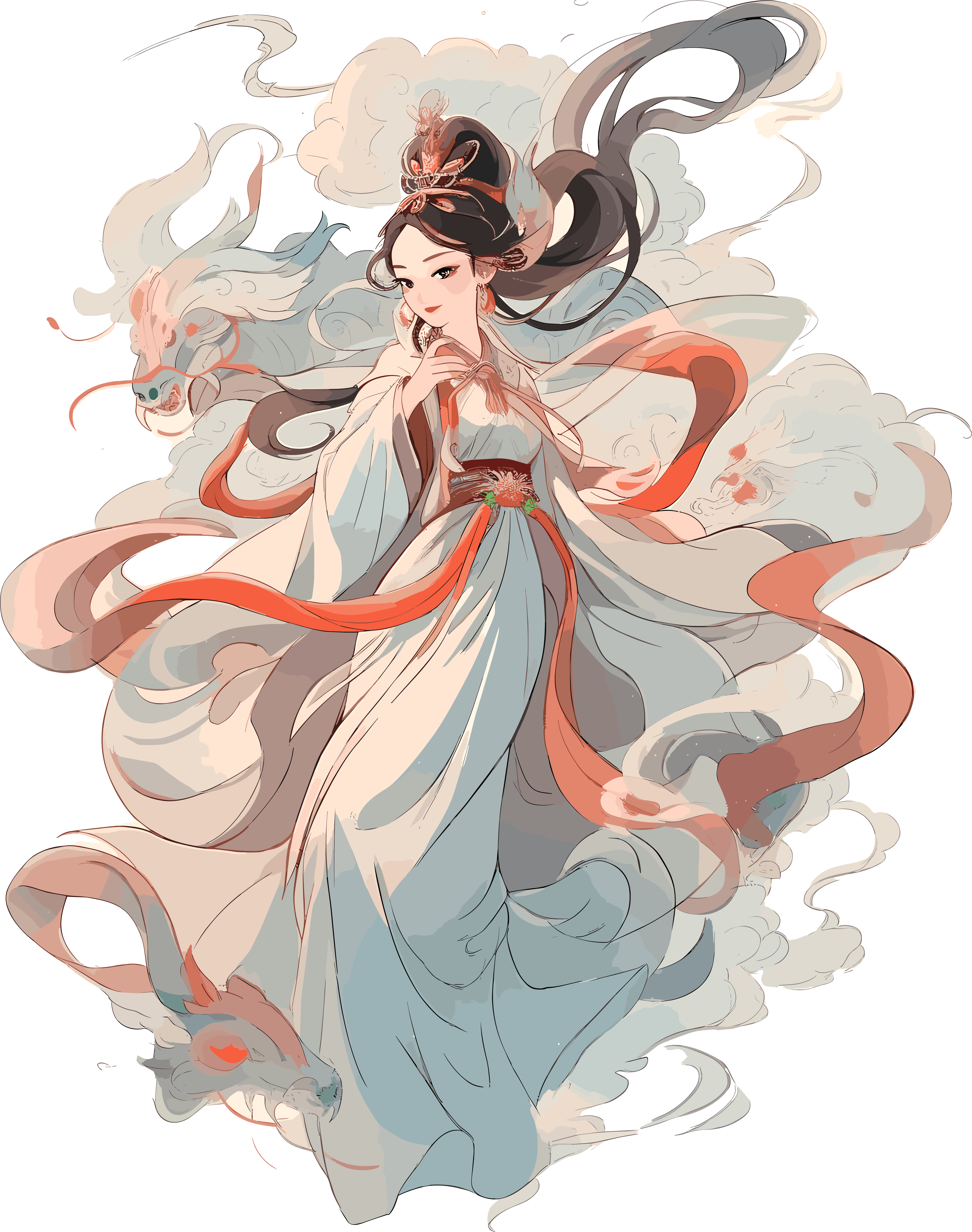 Stunning and magnificent illustration design materials of the Dunhuang goddess