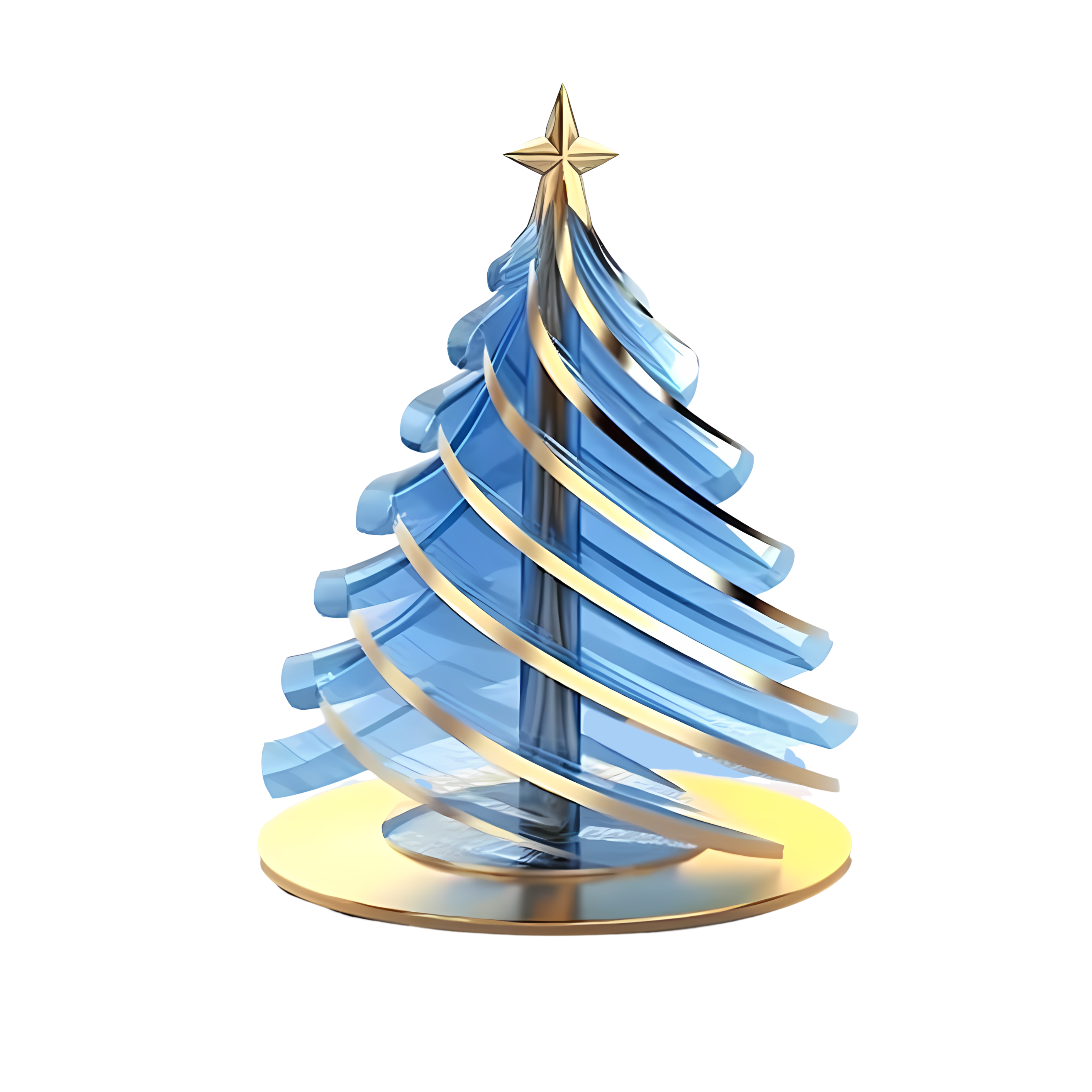 Christmas tree transparent glass texture icon element
