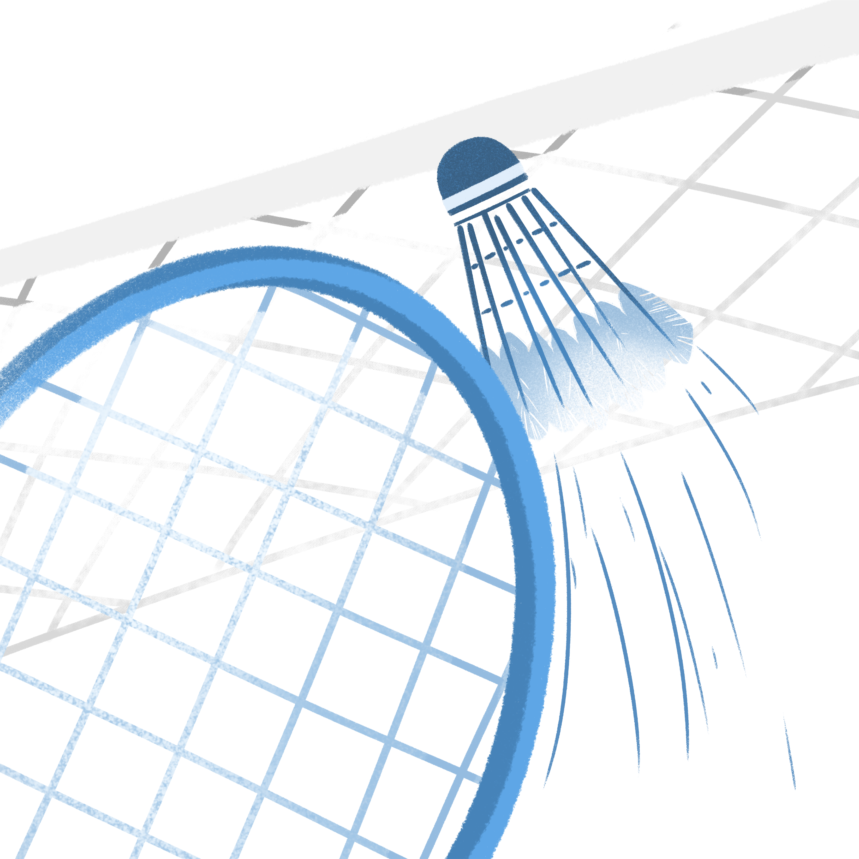 Intense badminton match elements