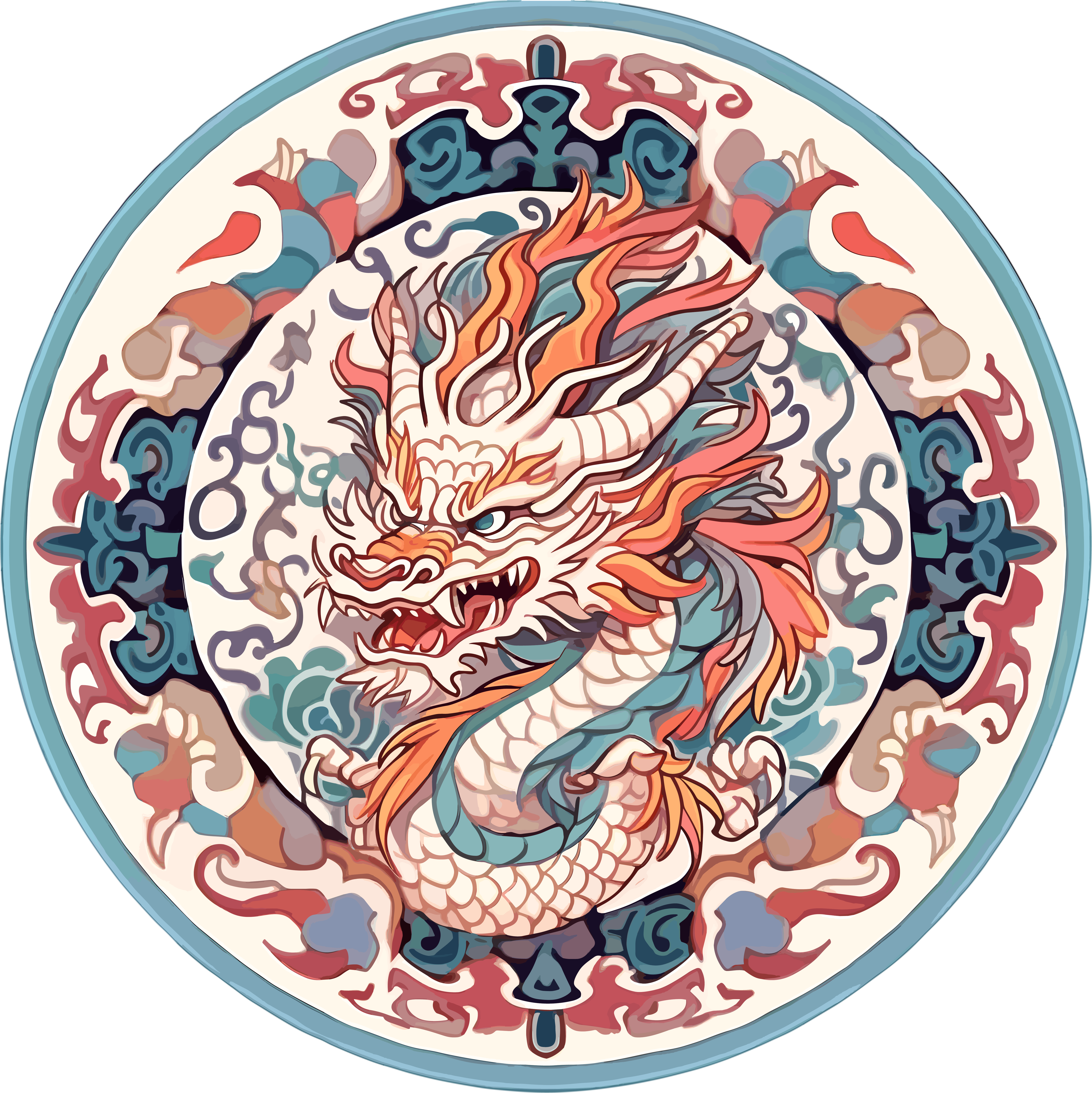 Design materials for Chinese dragon patterns