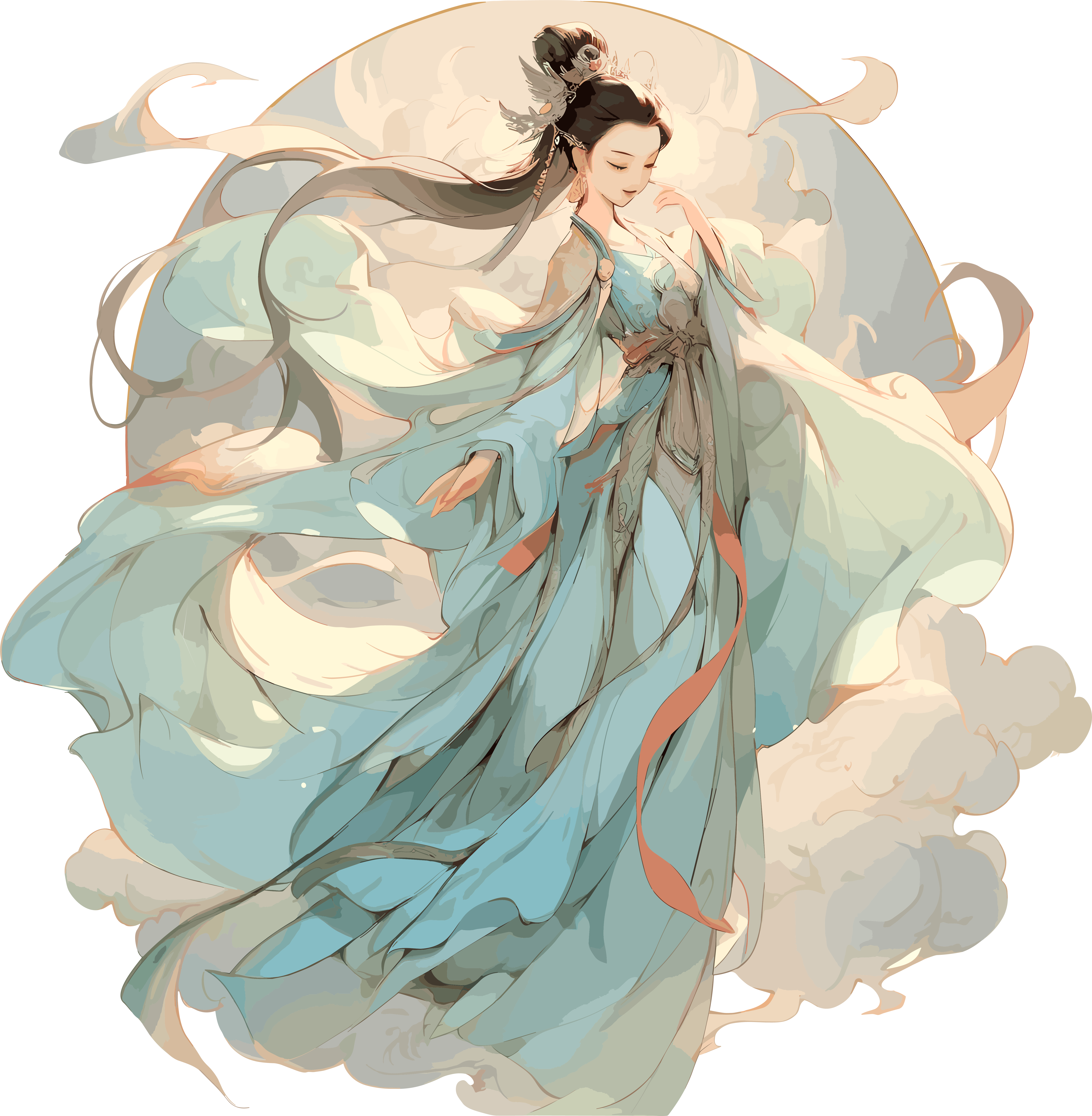 Stunning illustration materials of the Dunhuang goddess from China