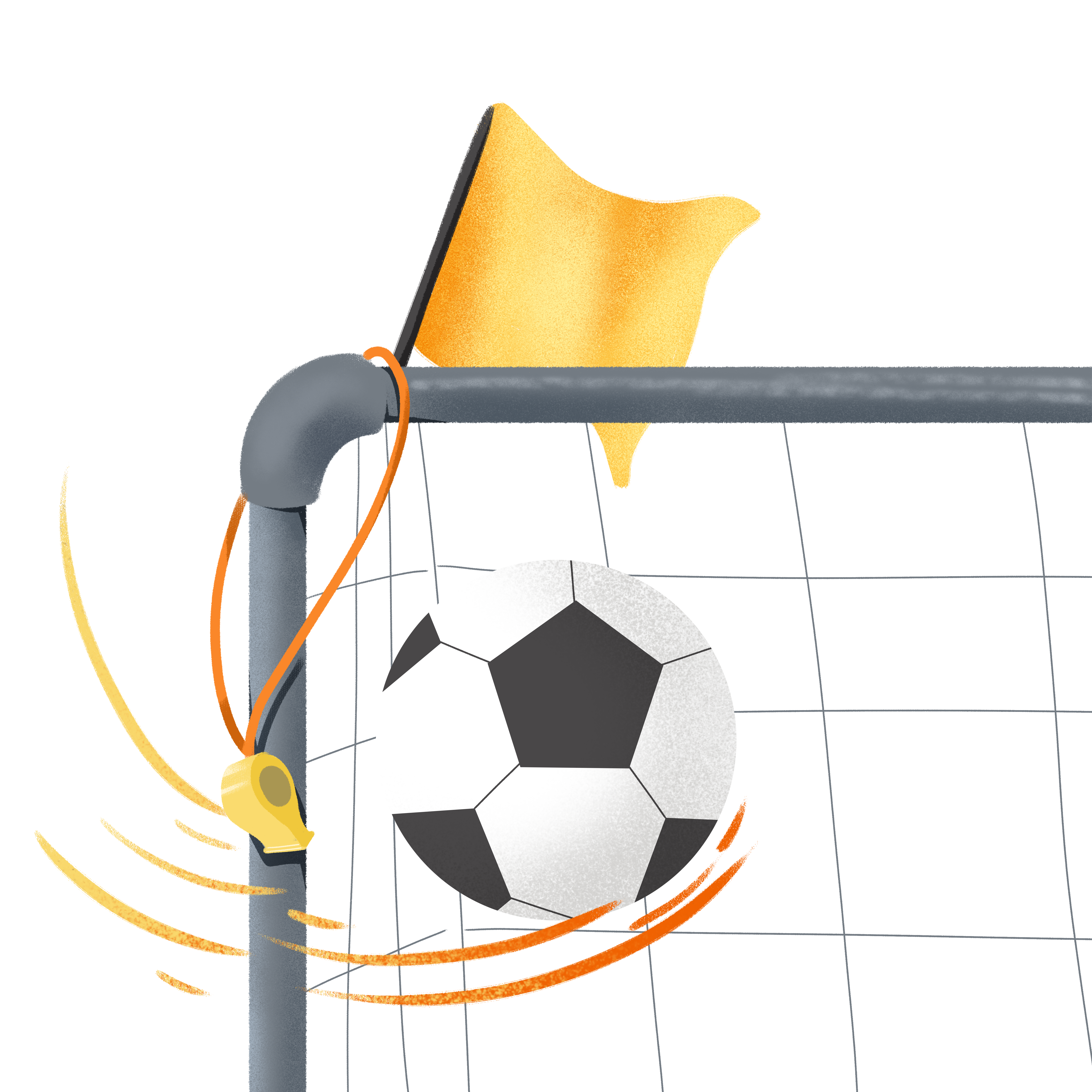 Soccer match goal net element
