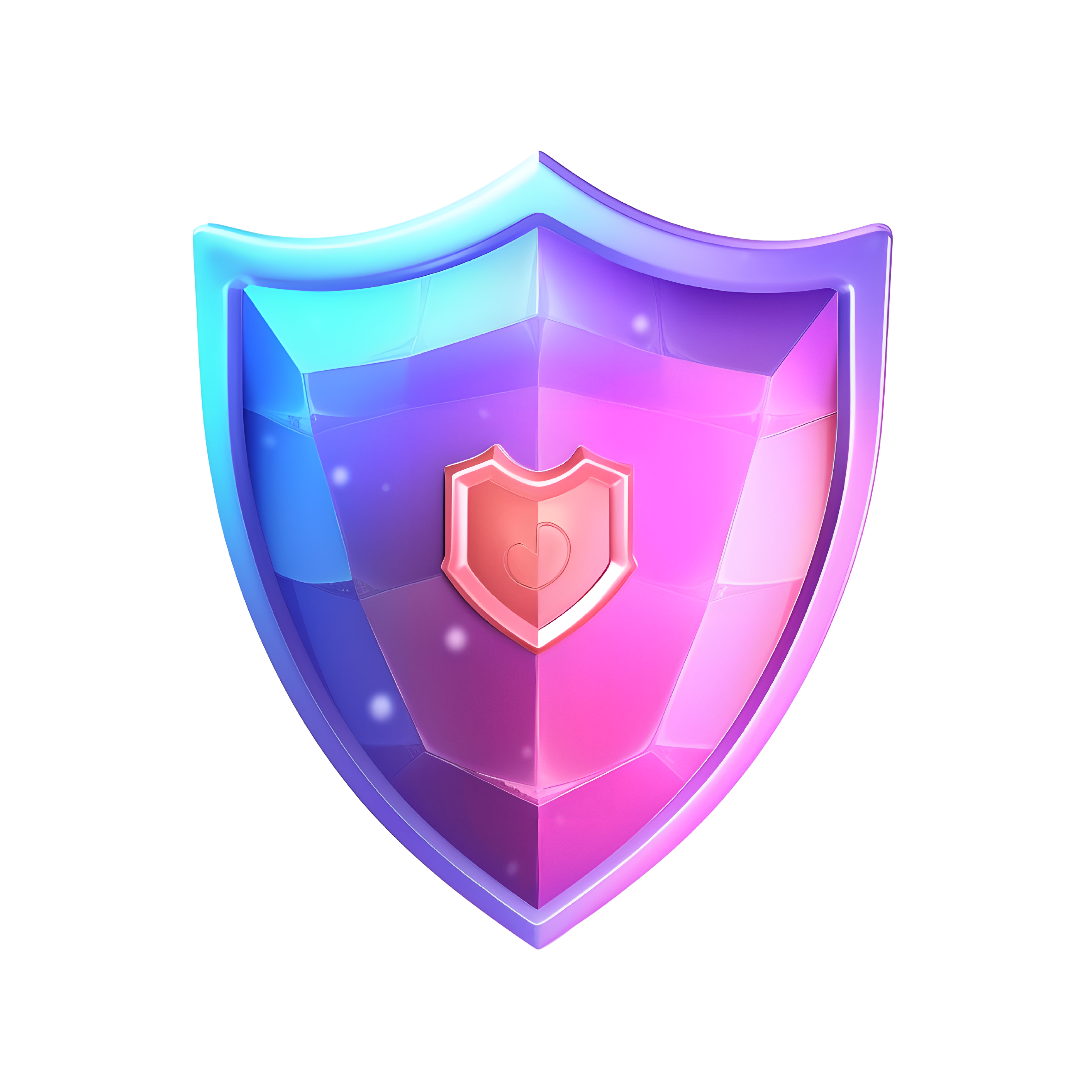 3D Blue-Purple Gradient Shield Creative Material