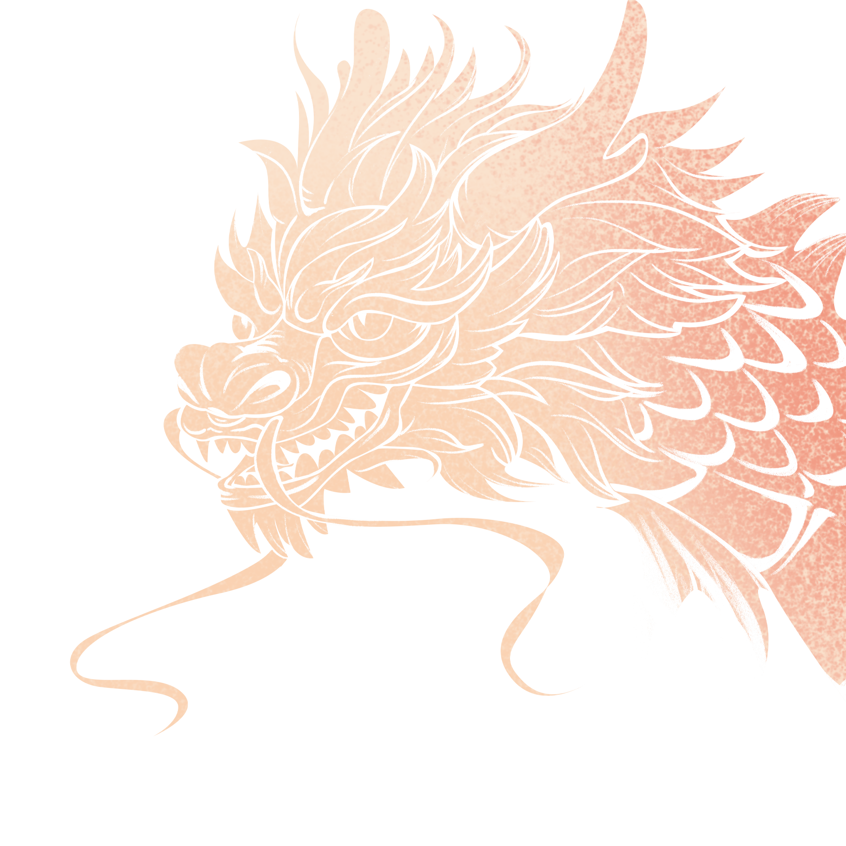 New Year's Eve Carnival Orange Gradient Chinese Dragon Illustration