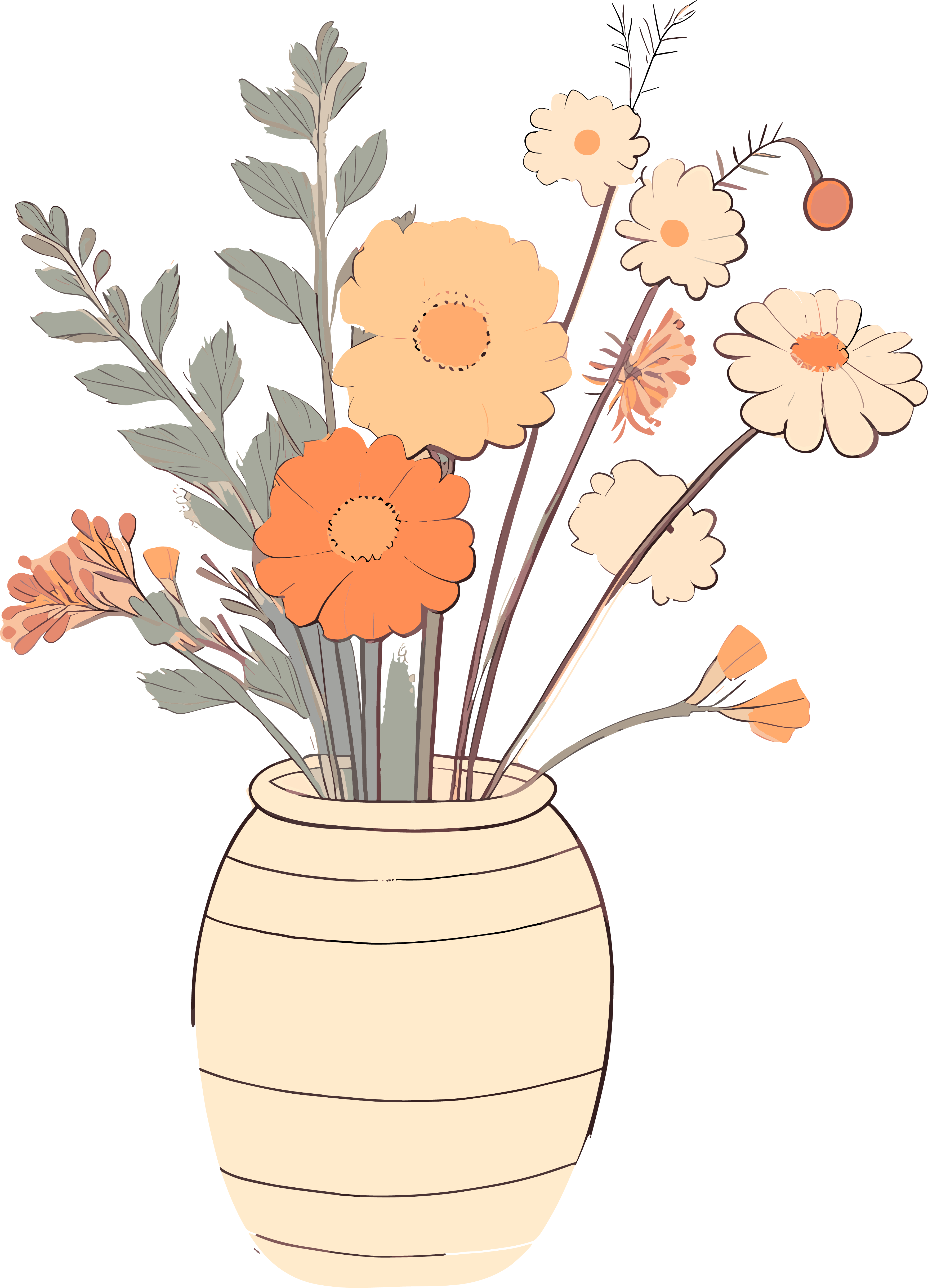 Floral-themed creative design elements PNG materials